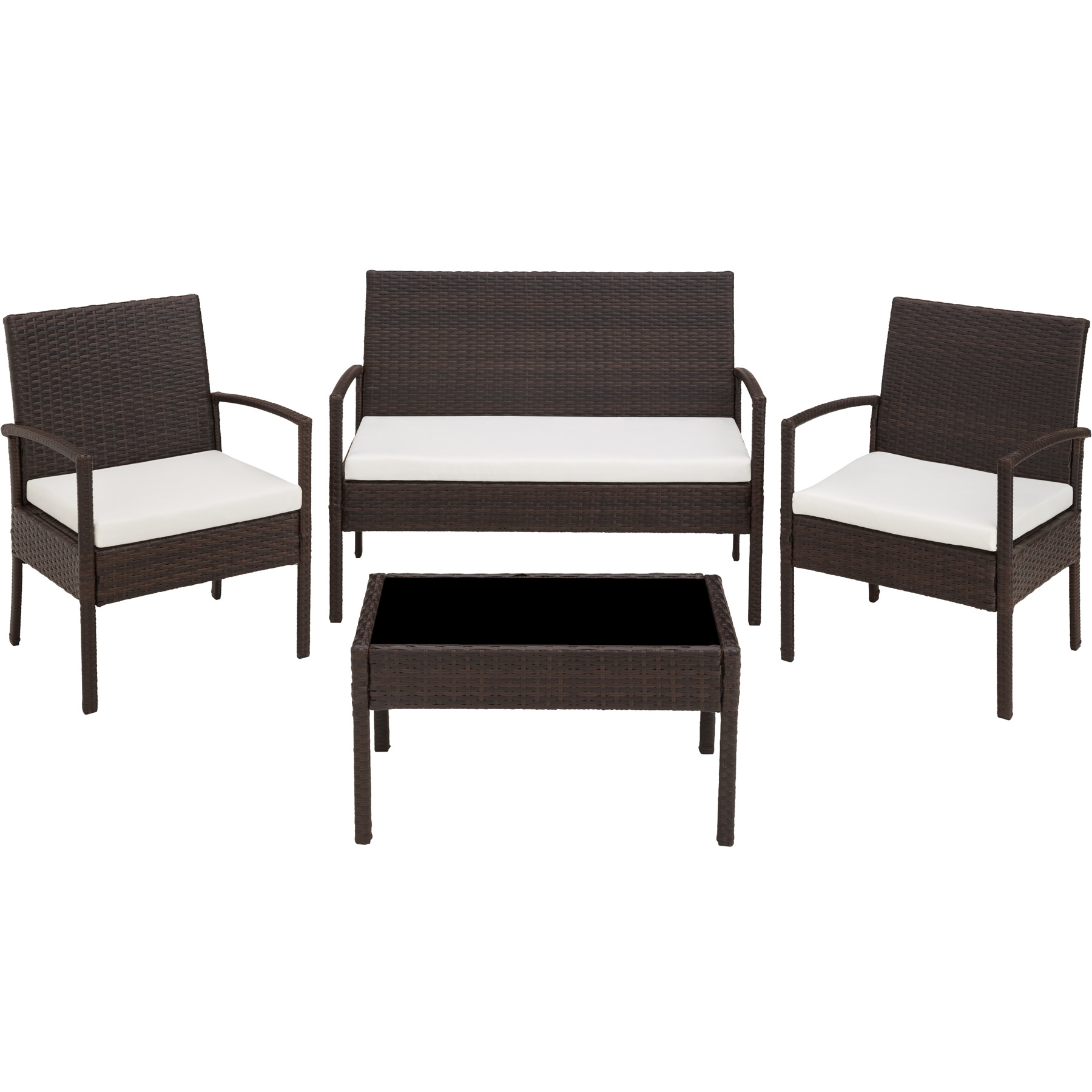 SET DI MOBILI RATTAN SINTETICO POLYRATTAN 2 POLTRONE DIVANO E TAVOLO GIARDINO nu - Foto 5 di 67