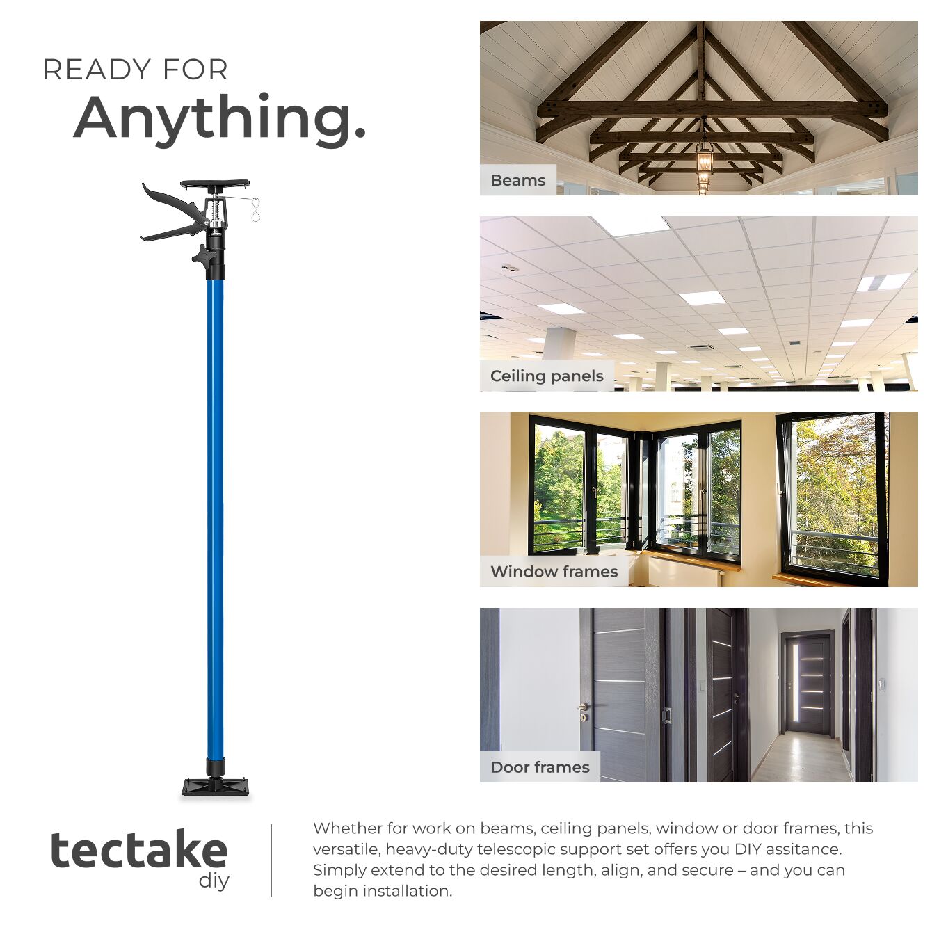Plasterboard Props Ceiling Adjustable Support Drywall Extendable Prop Set - Produktbild 4