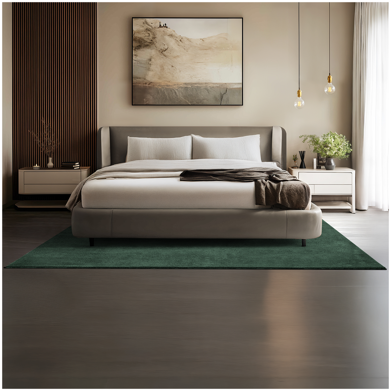 Kortpolig vloerkleed Soft Zone - groen, 160 x 230 cm