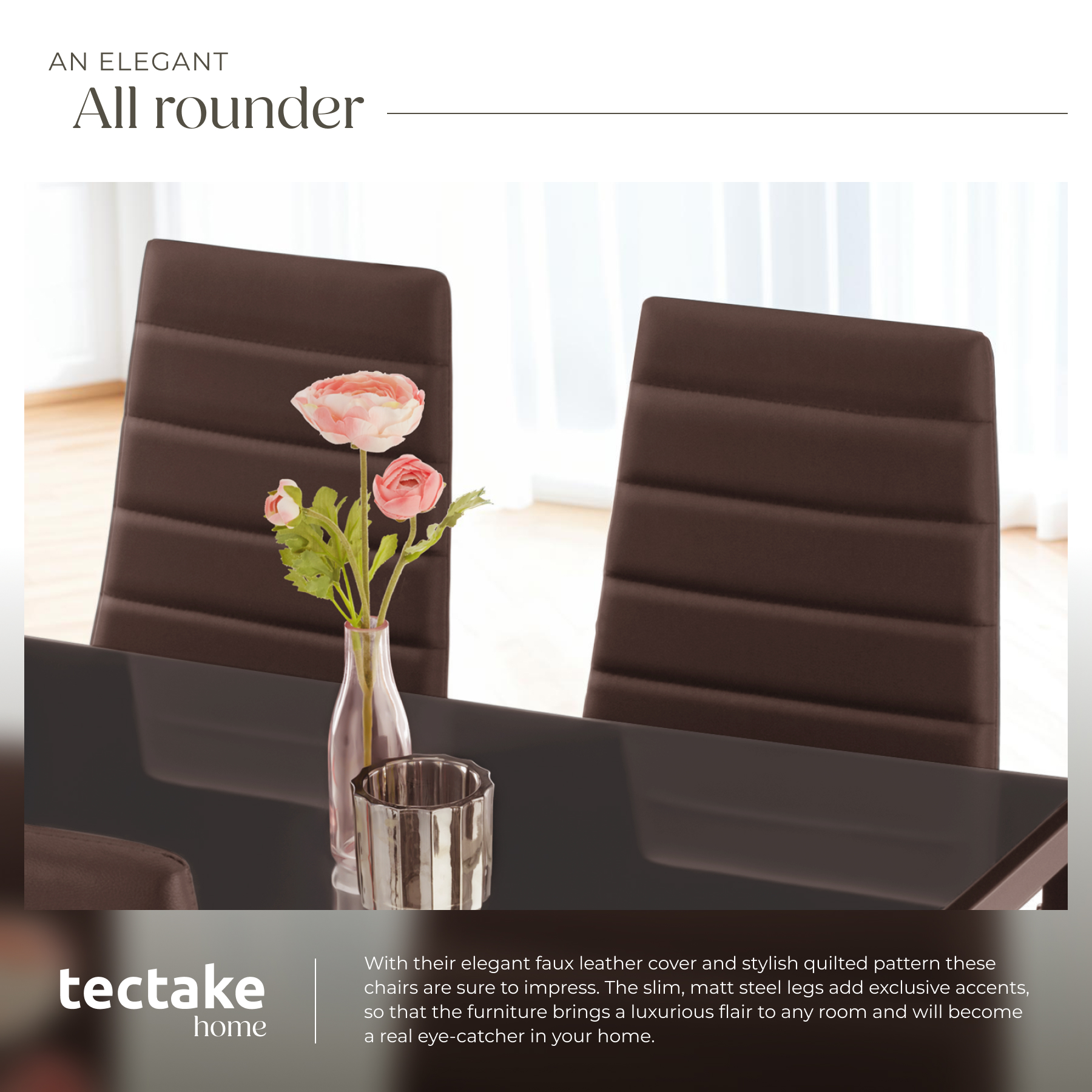Dining Chair Set Kitchen Living Room Furniture Faux Leather Chairs Thick Padding - Picture 54 of 61