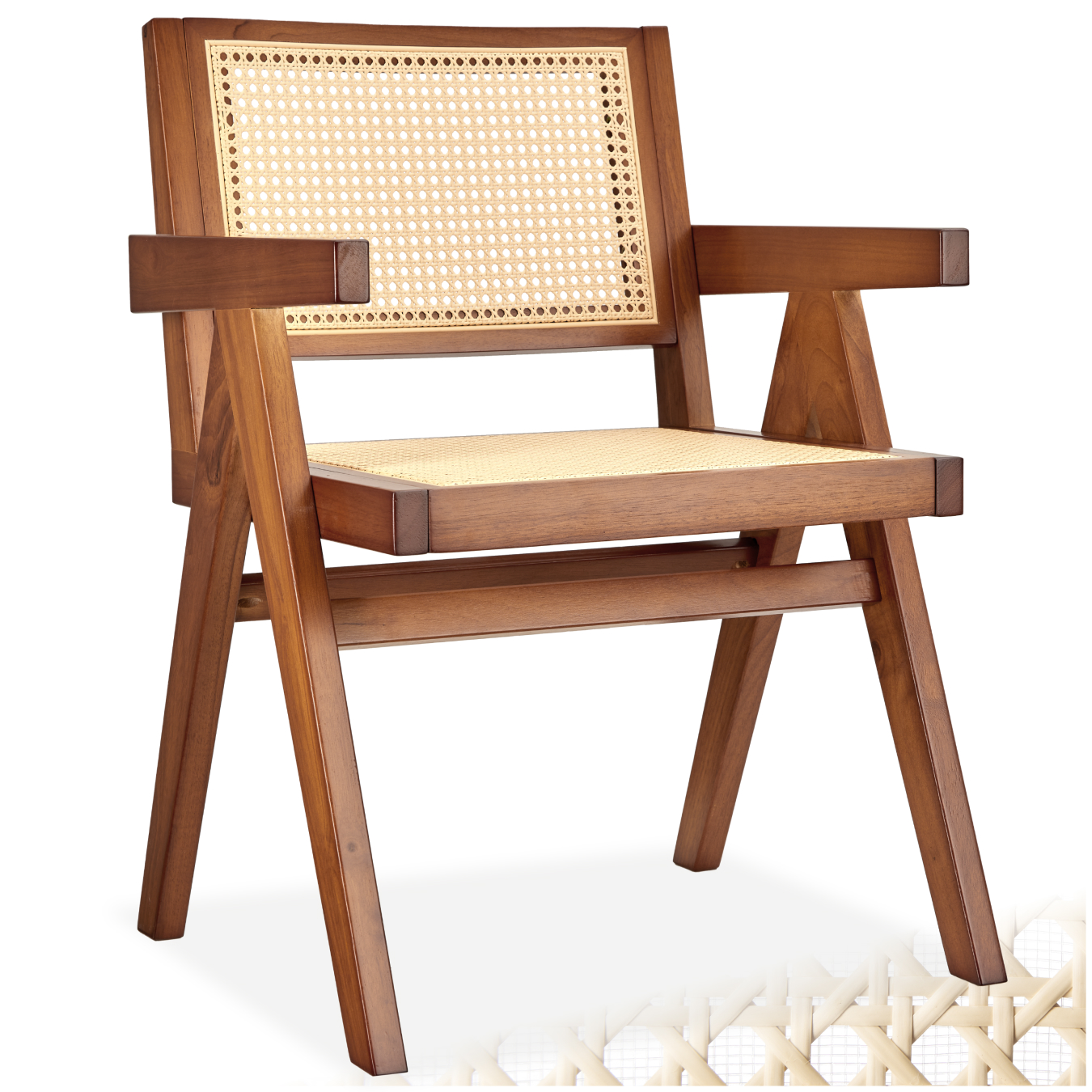 Dining Chair Set 1/2/4/6 Mid Century Modern Design Solid Wood Chairs Rattan