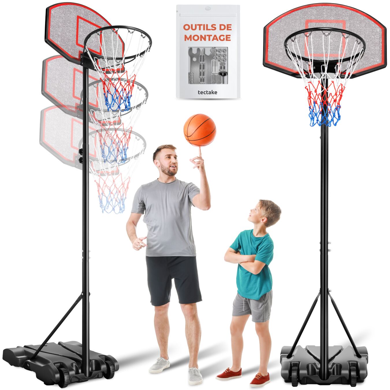 Panier de basketball sur pied HARLEM - noir