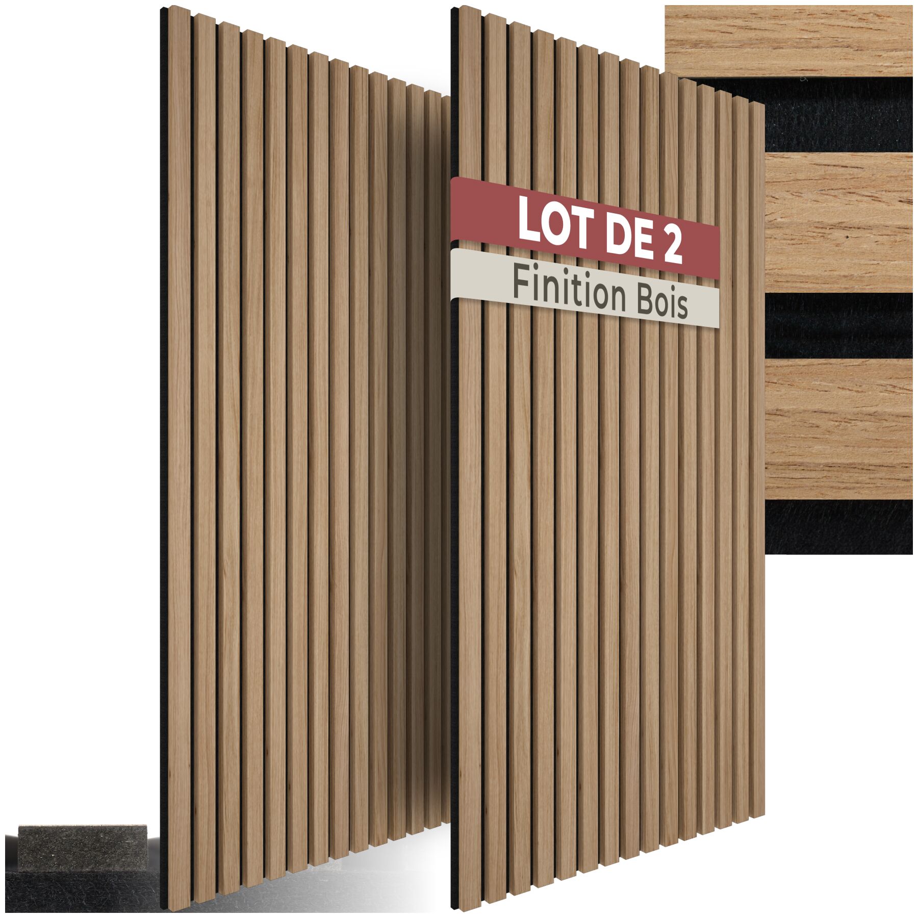 Panneaux acoustiques Sonic Wall II aspect bois - marron chêne | tectake