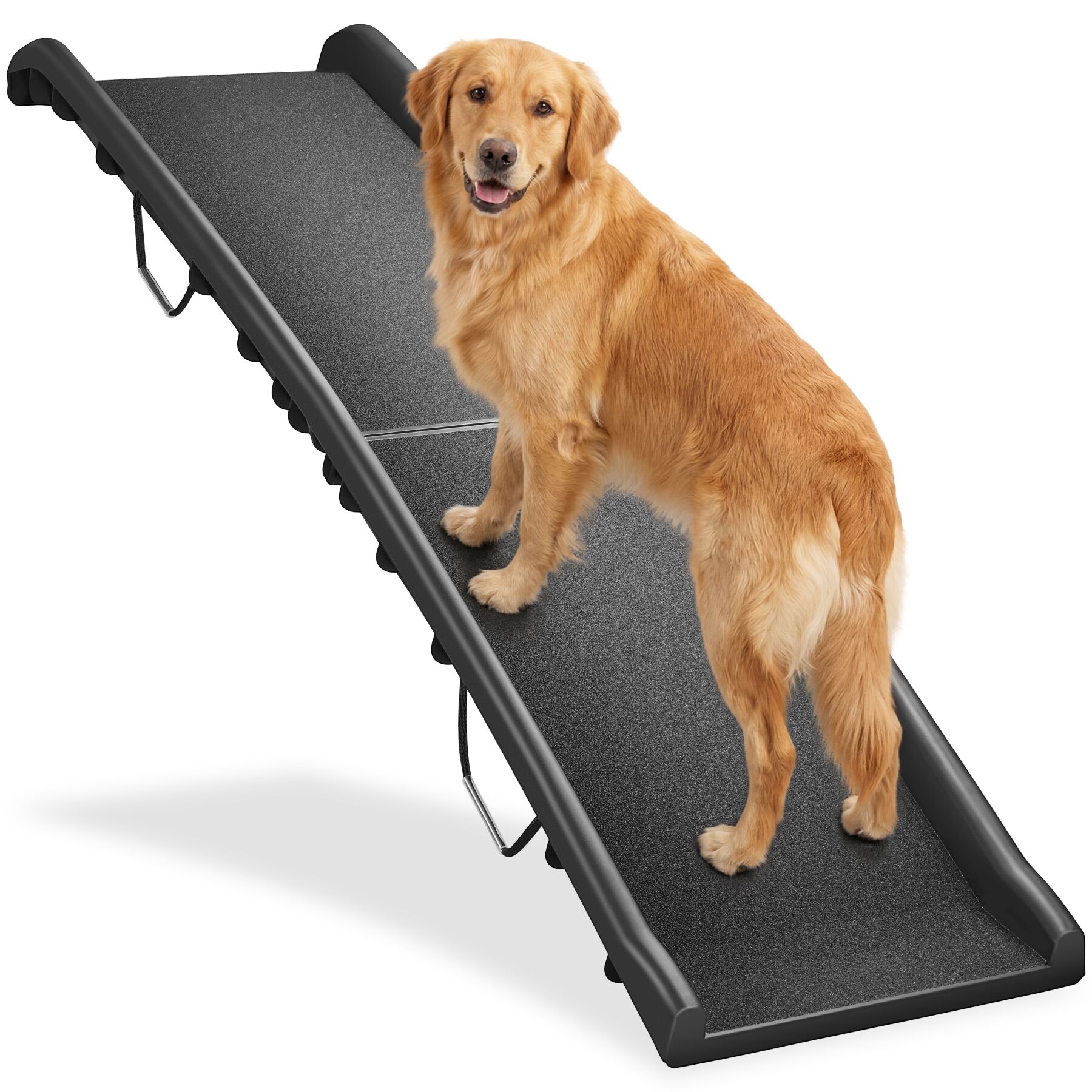 Dog Ramp Paw Step - foldable, slip-resistant, 90 kg load capacity - black | tectake