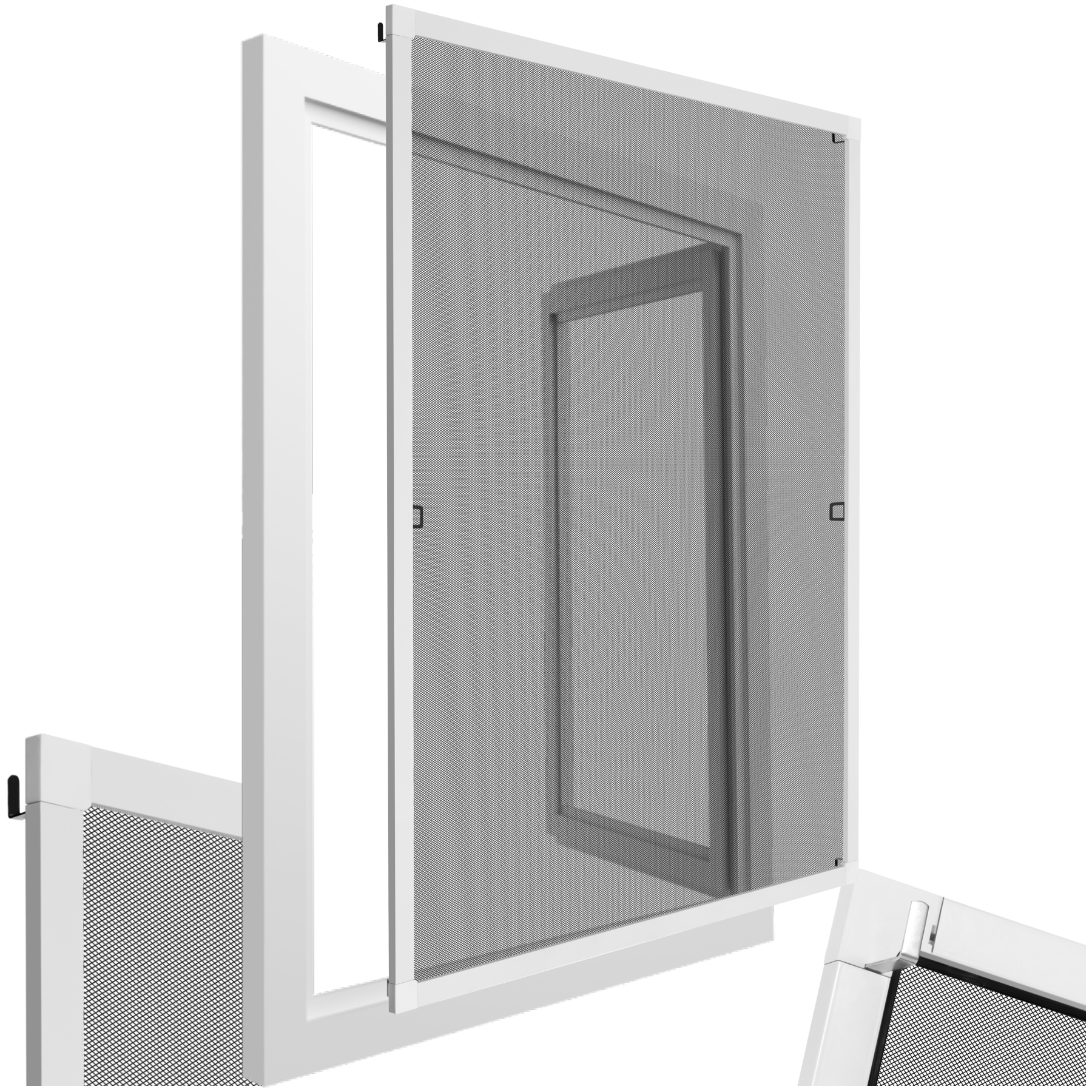 Fly Screen - for window frame, individually adjustable - 100 x 120 cm, white