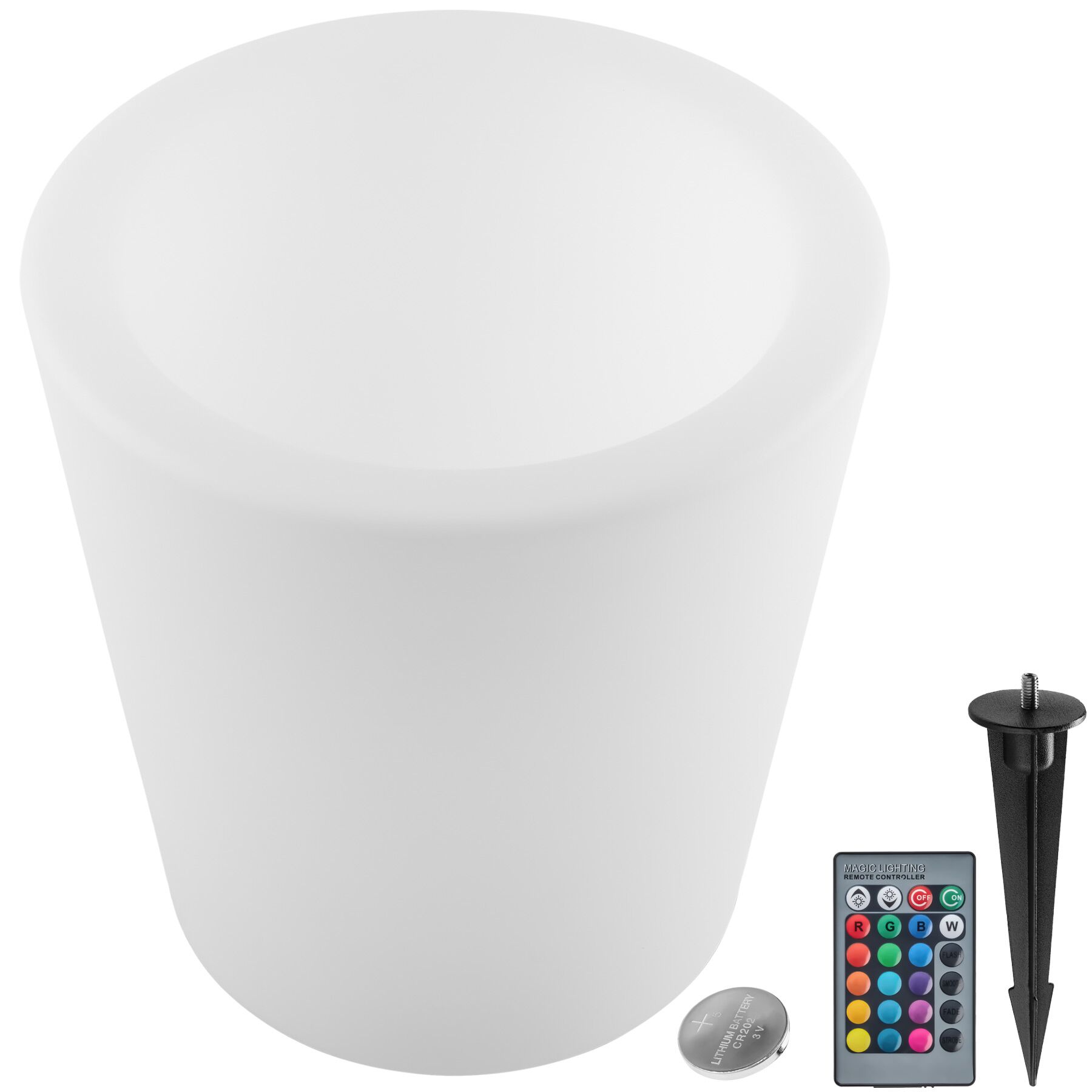 Cilindro luminoso LUMINOUS CURVE COOLER, LED com comando à distância - branco
