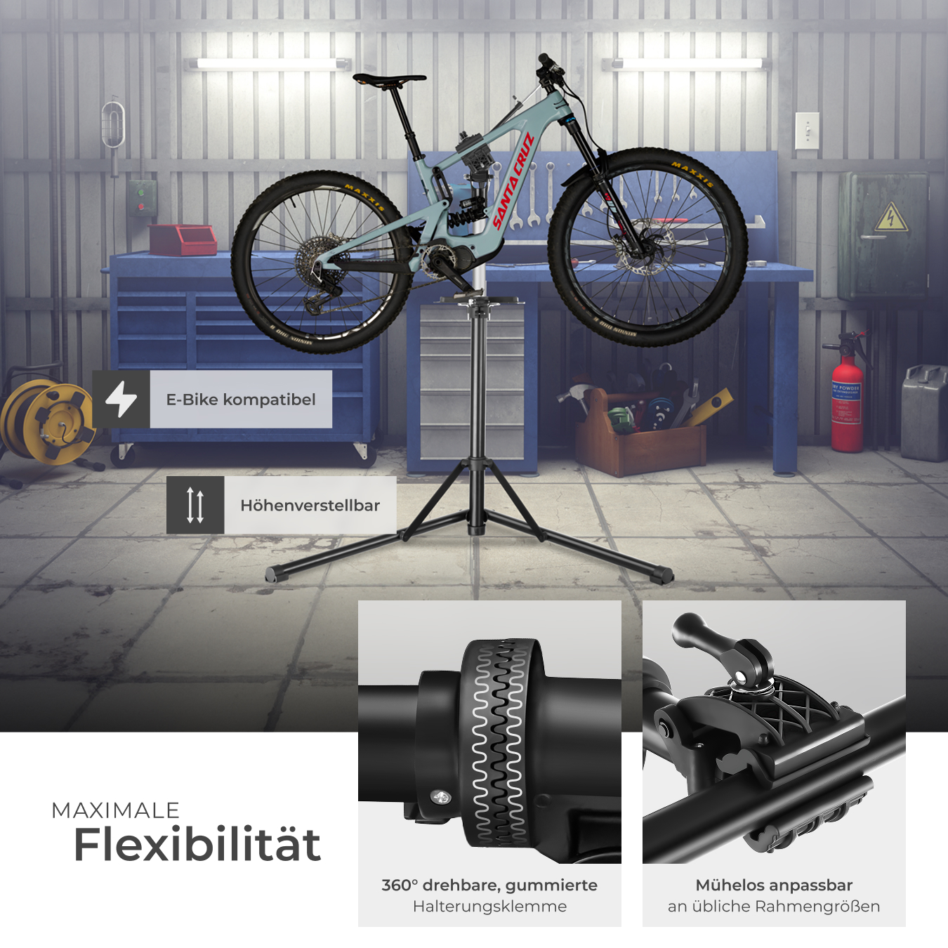 E Bike Montagestnder Bis 50 Kg Test Denotip / Tectake Fahrrad  Montagestnder  Klappbar, Fr E-Bikes Bis 50 Kg, Hhenverstellbar  112-163,5 Cm