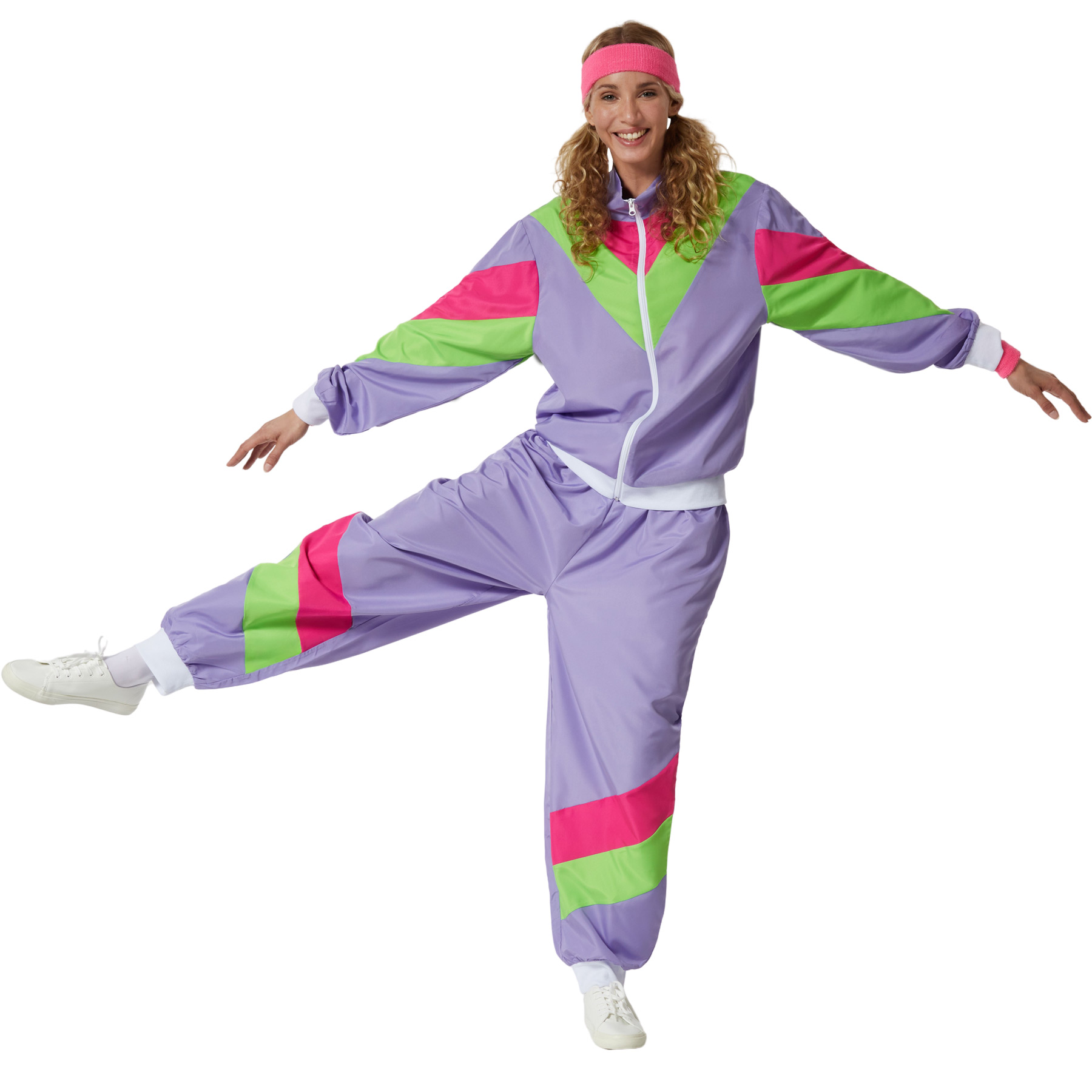 Fancy Dress Costume Women's Retro 80's 90's Tracksuit Outfit Halloween Dress Up - Picture 8 of 20