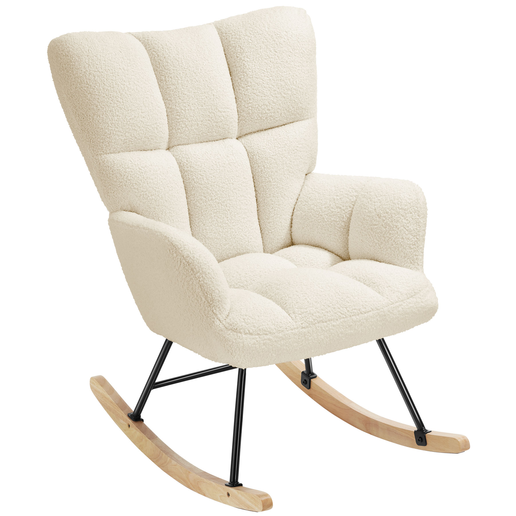 Relax Rocking Chair Armchair Nursery Nursing Seat Wooden Runners Thick Padding - Picture 11 of 25