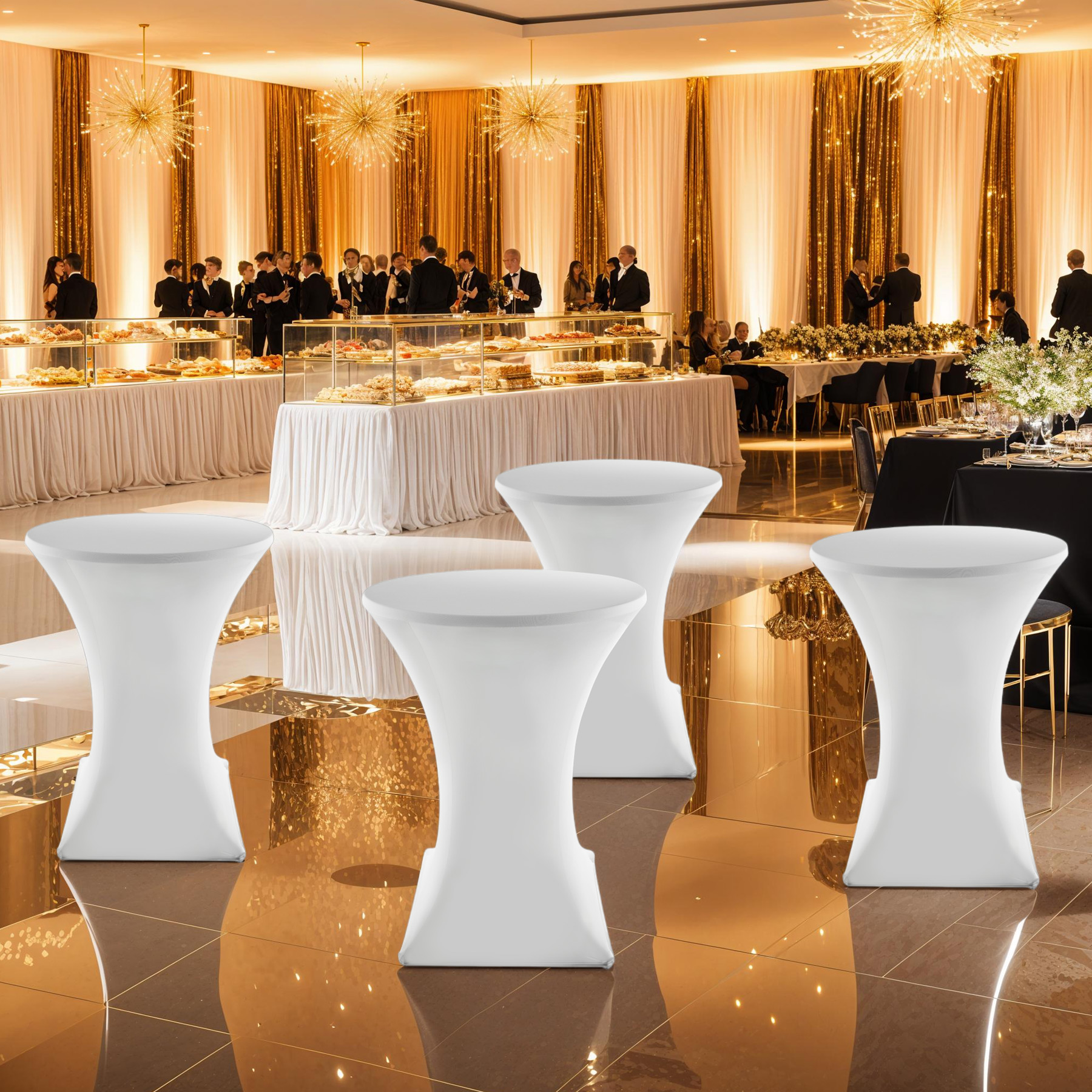 Folding Table Bar Chair Set Round Tall Dining Drinks Foldable Collapsible Tables - Picture 13 of 25