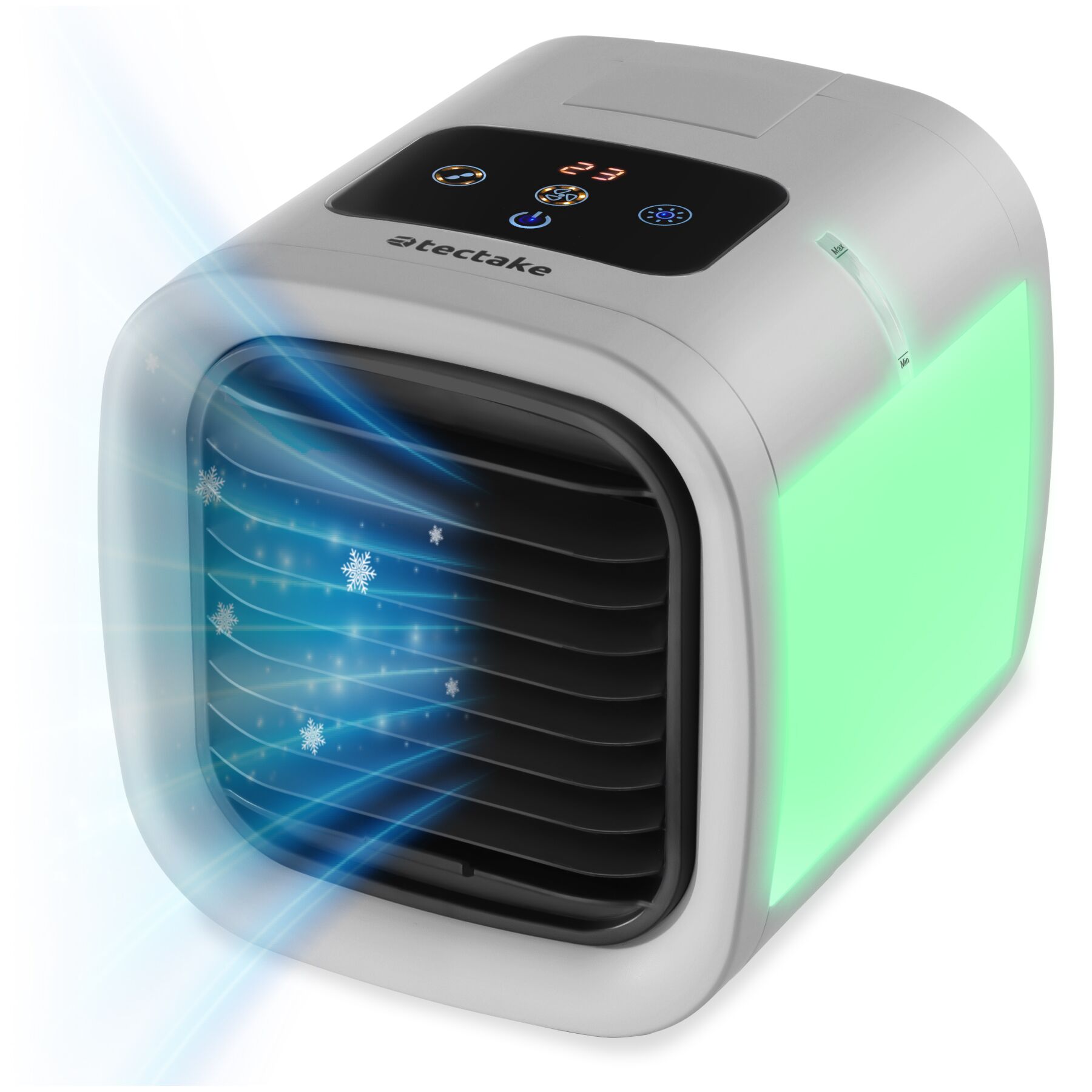 3-in-1 Frosty Air Cooler with LED lighting, 2 cooling settings, 8W - grey | tectake