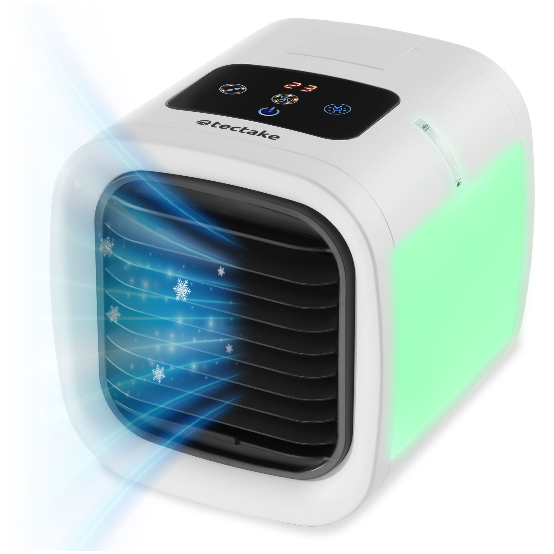 3-i-1 luftkylare Frosty med LED-belysning, 2 kylningsnivåer, 8 W - vit | tectake