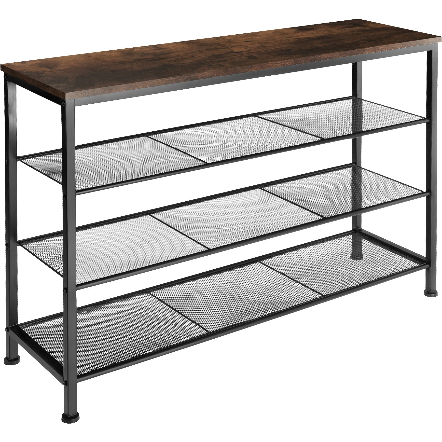 Skoställ Portsmouth - Industriellt mörkt trä, rustikt | tectake