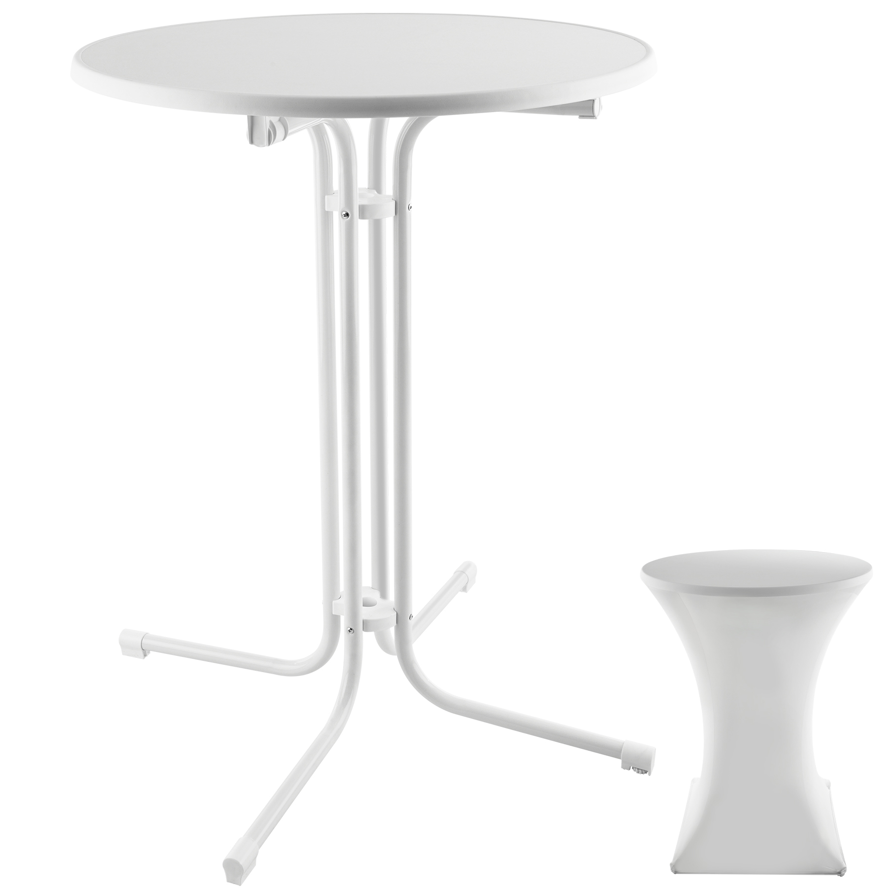 Folding Table Bar Chair Set Round Tall Dining Drinks Foldable Collapsible Tables - Picture 11 of 25