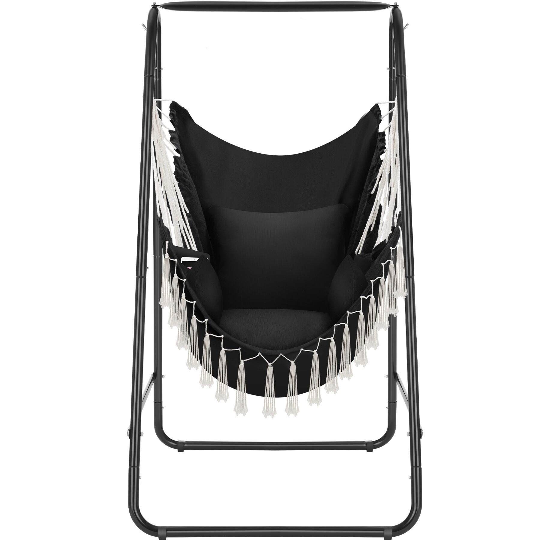 Hängesessel Alison, Boho-Style, Belastbarkeit 160kg - schwarz