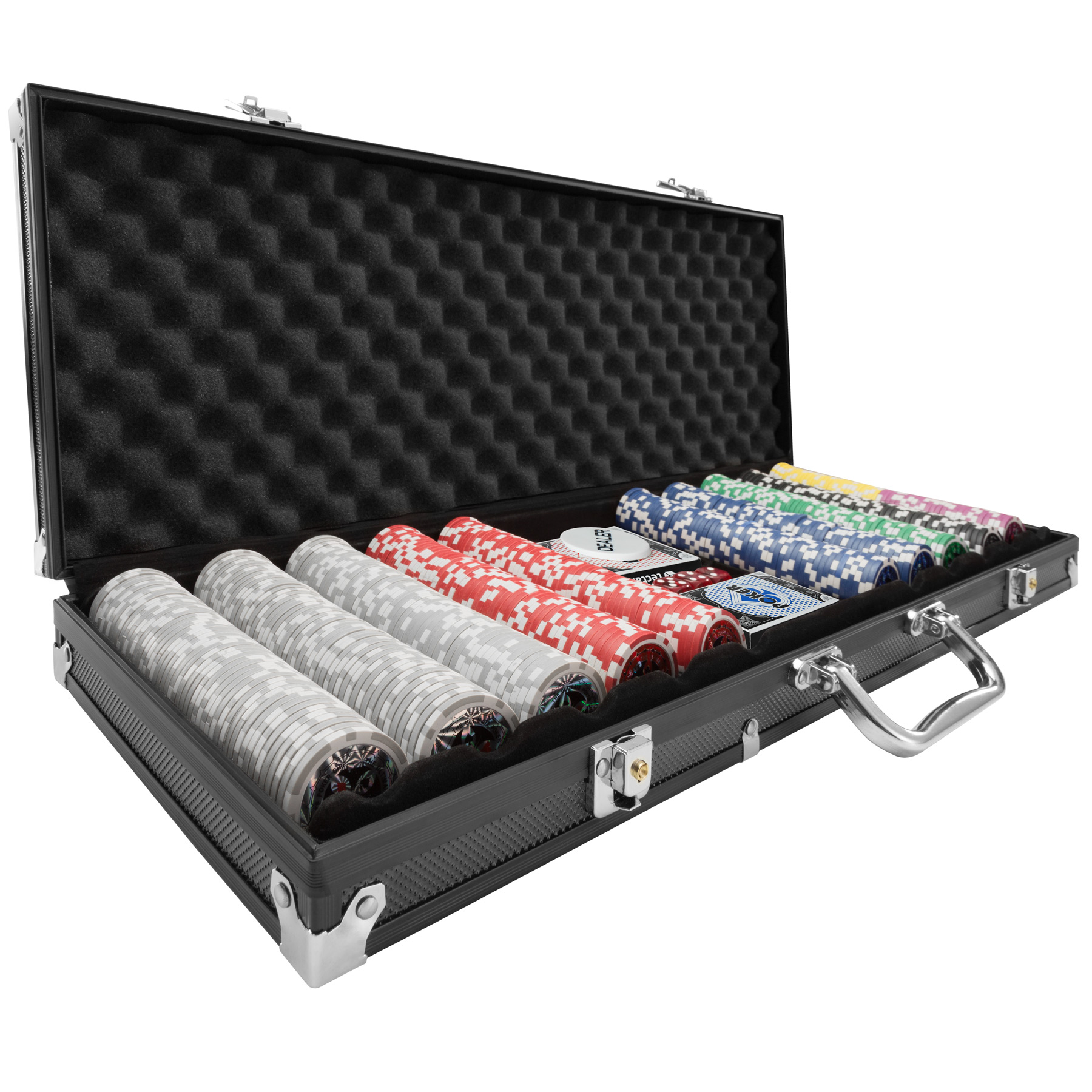 Poker Set Chips Aluminium Carry Case Decks Playing Cards Accessories