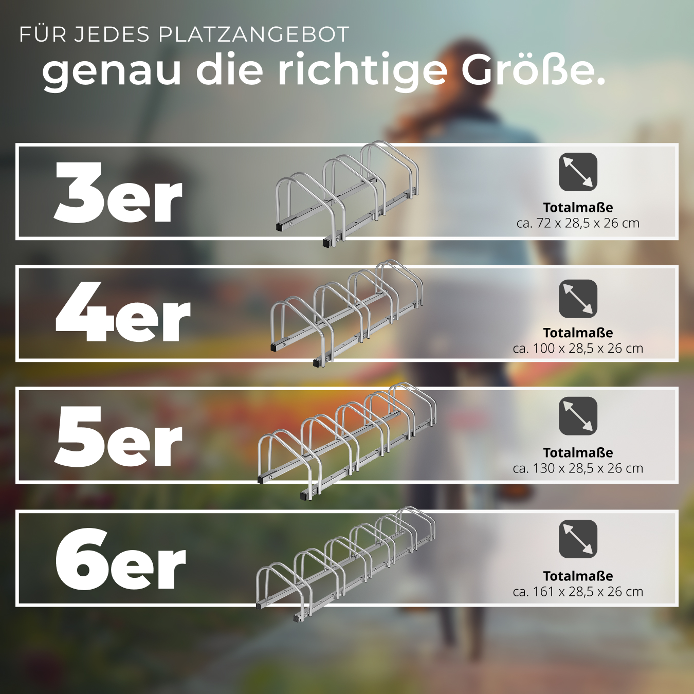 Fahrradständer für 3 bis 5 Fahrräder Fahrrad Fahrradhalter Ständer Reihenständer