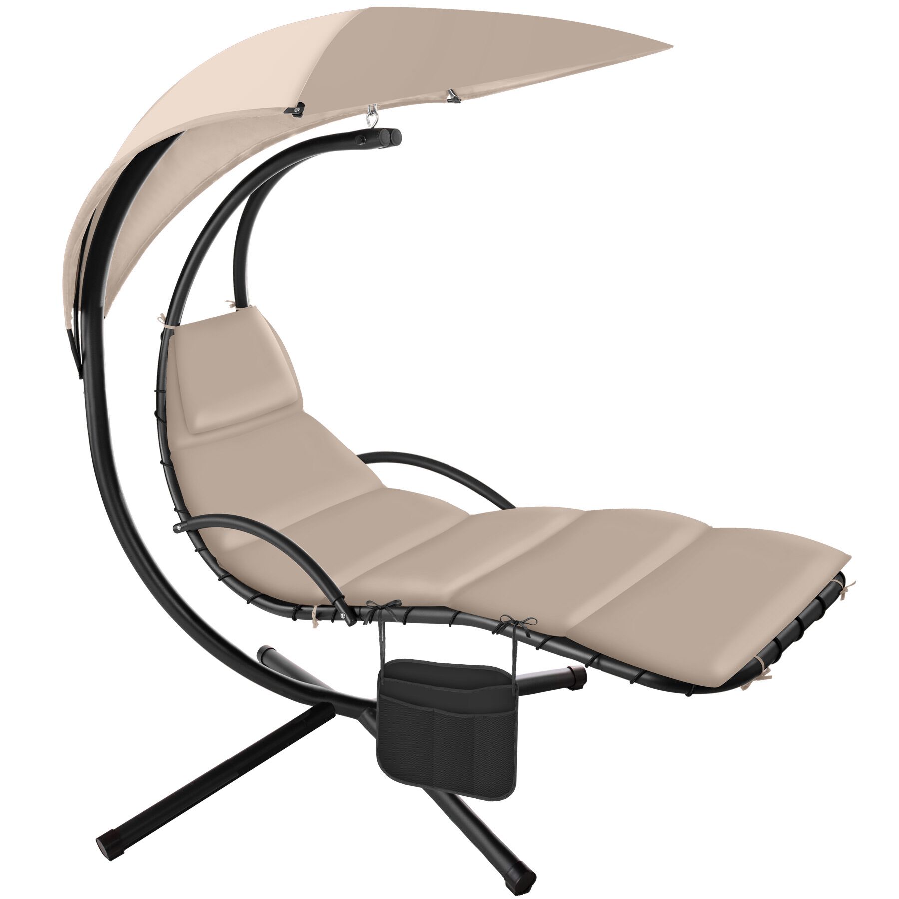 Fauteuil suspendu Elaria avec pare-soleil et poche latérale - beige de tectake