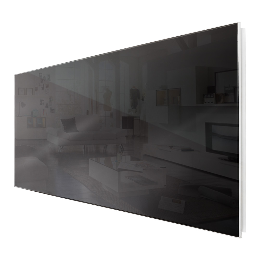 Calefactor por infrarrojos de cristal con fondo blanco 510W - negro | tectake