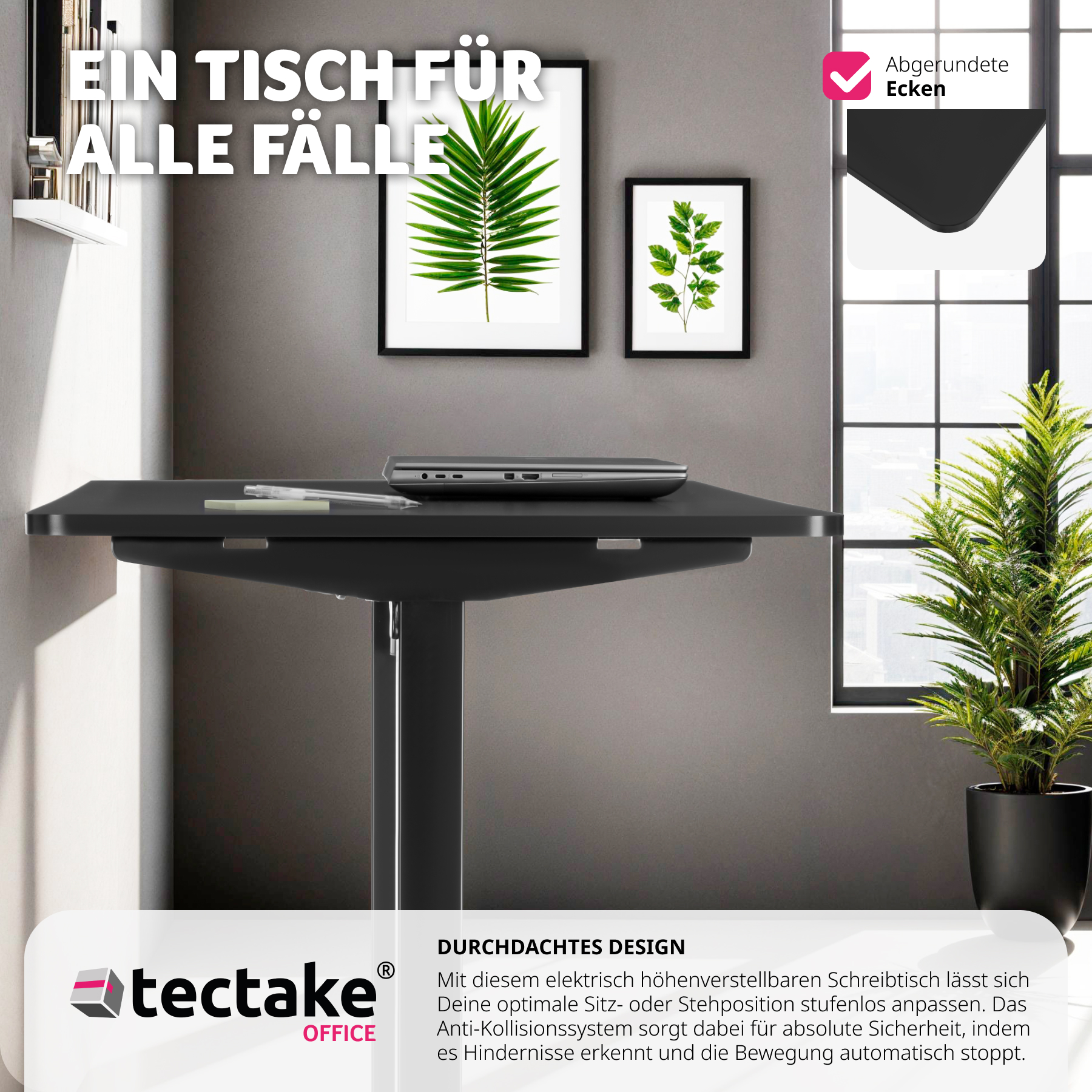 Höhenverstellbarer Schreibtisch Elektrisch Computertisch Arbeitsplatz PC-Tisch - Bild 32 von 37