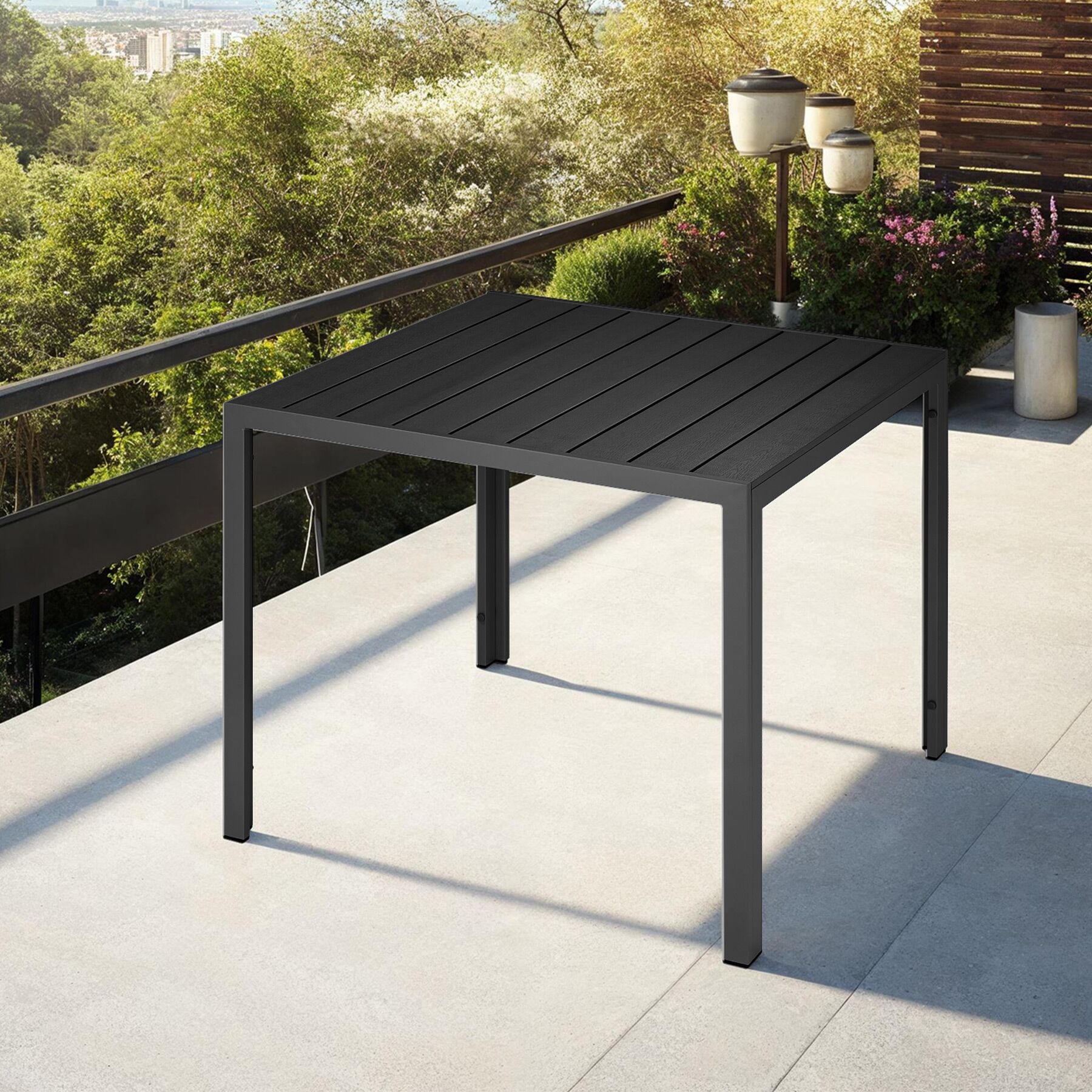 Garden Furniture Table Outdoor Patio Dining Coffee Balcony Square Aluminium - Picture 11 of 25