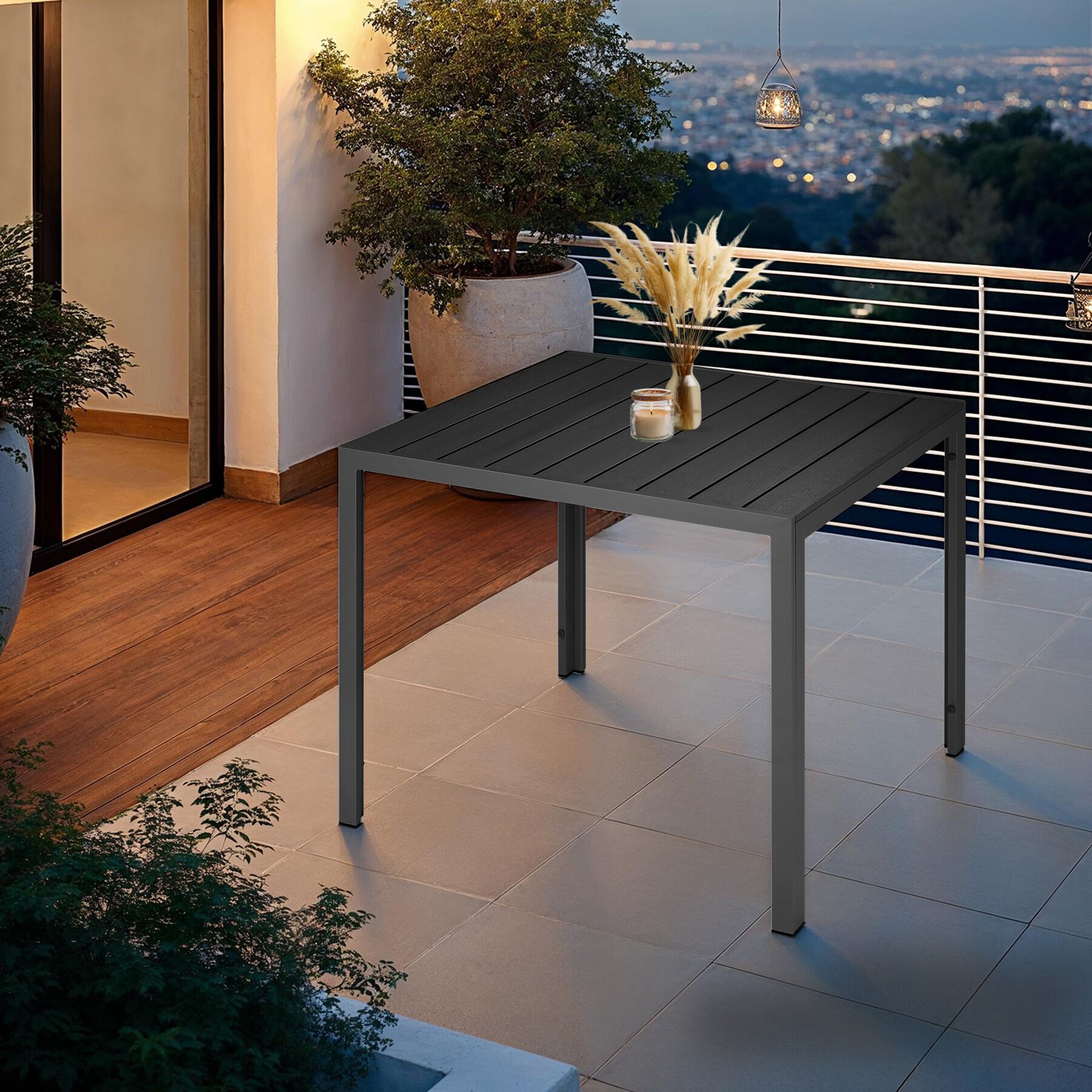 Garden Furniture Table Outdoor Patio Dining Coffee Balcony Square Aluminium - Picture 10 of 25