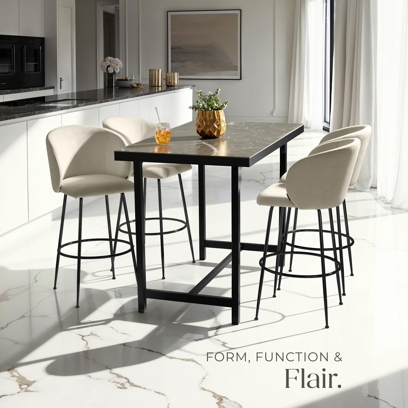 Bar Stools Chairs Faux Velvet Fabric Kitchen Dining Room Furniture Home Office - Picture 8 of 37