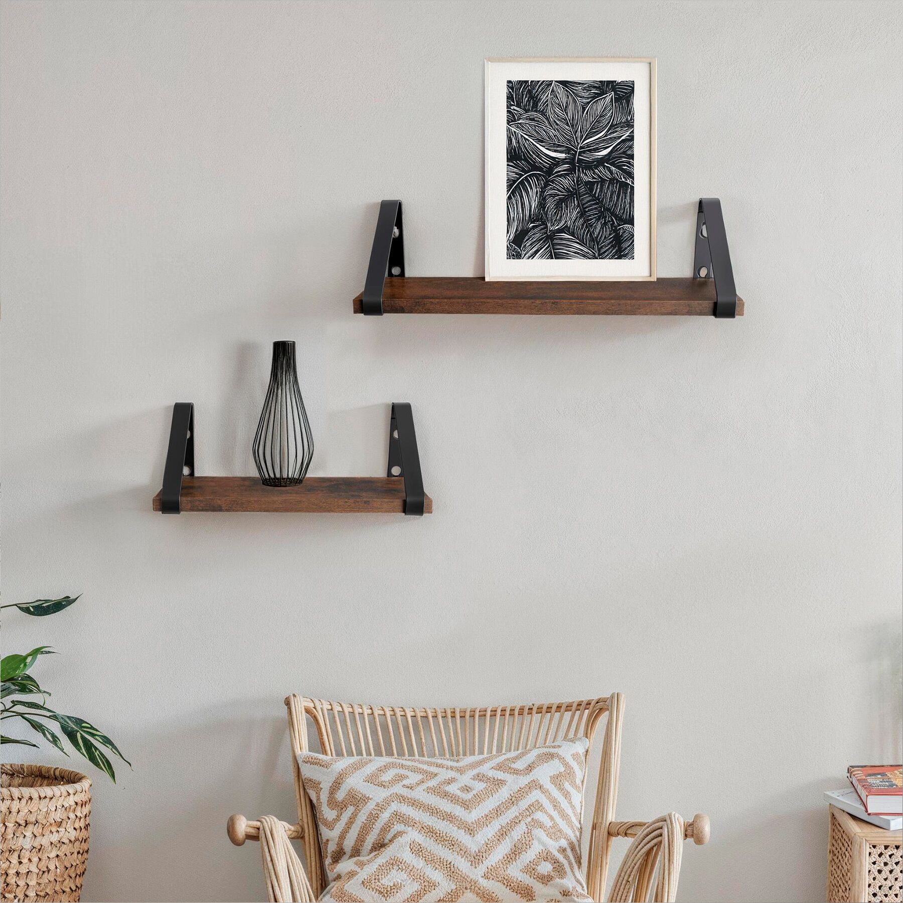 3er Set Hängeregal Wandregal Schweberegal Regal 30/35/40cm Industrie Holz Metall - Bild 11 von 25