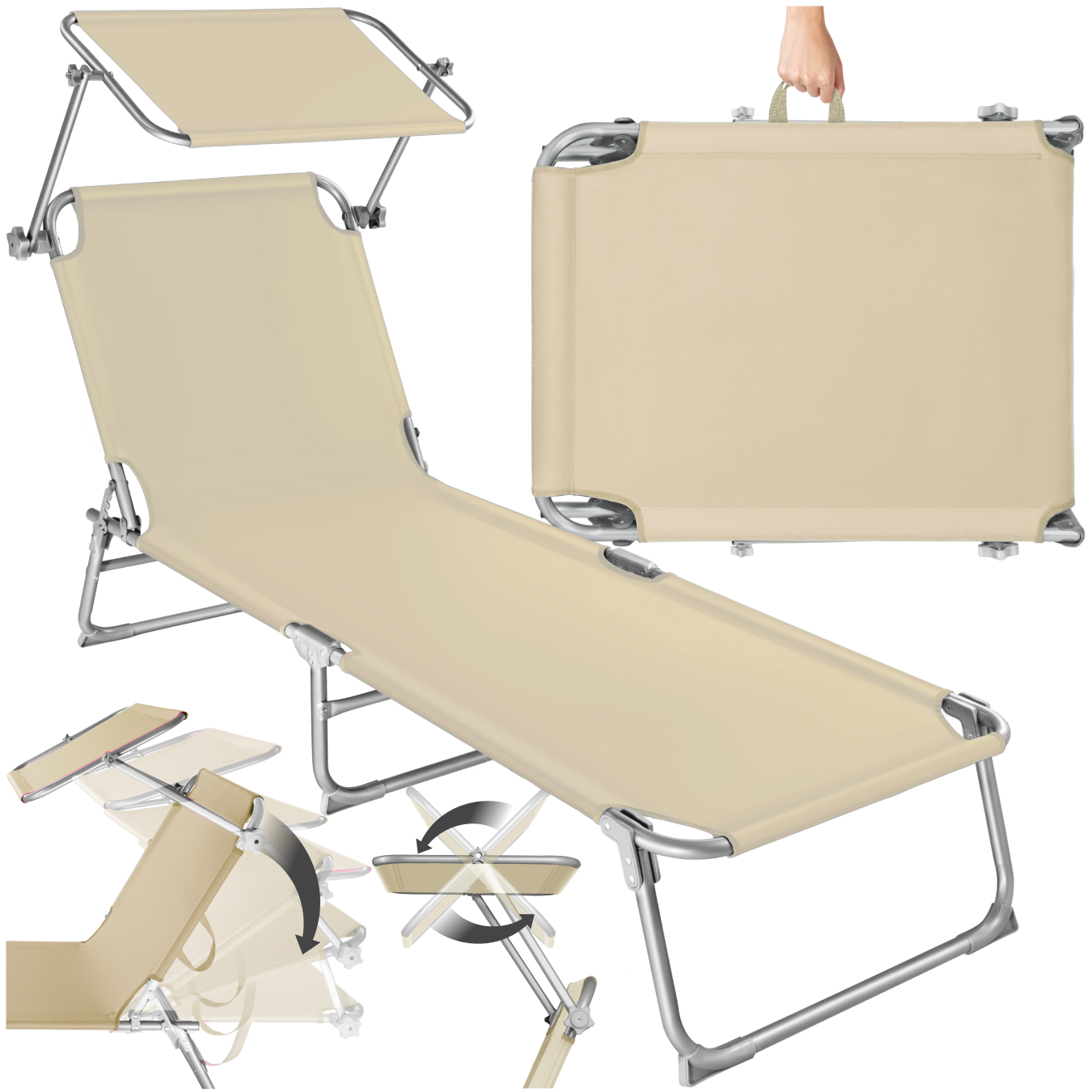 Transat acier - beige | tectake
