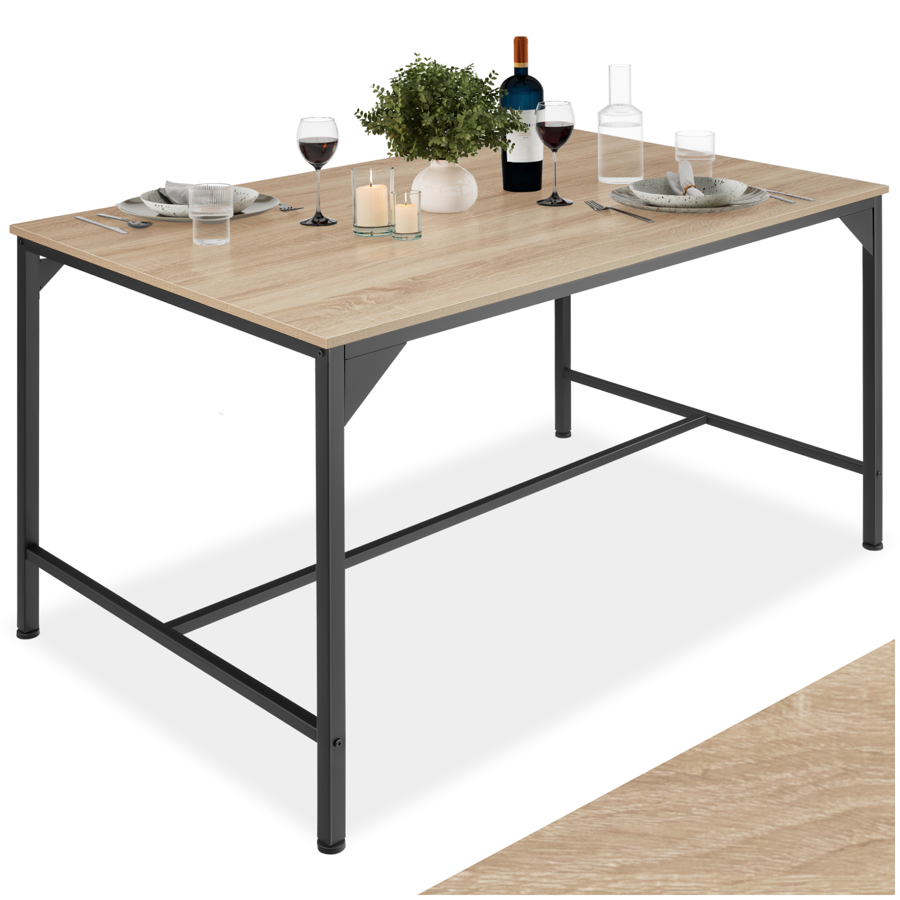 Esstisch Küchentisch Esszimmertisch Tisch 120 x 75 cm Industrial Design schwarz