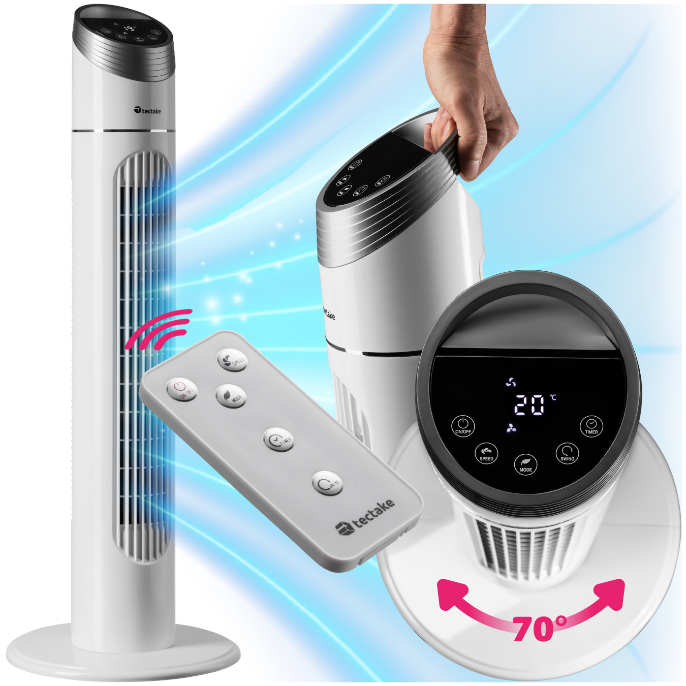 Torenventilator 90 cm - wit
