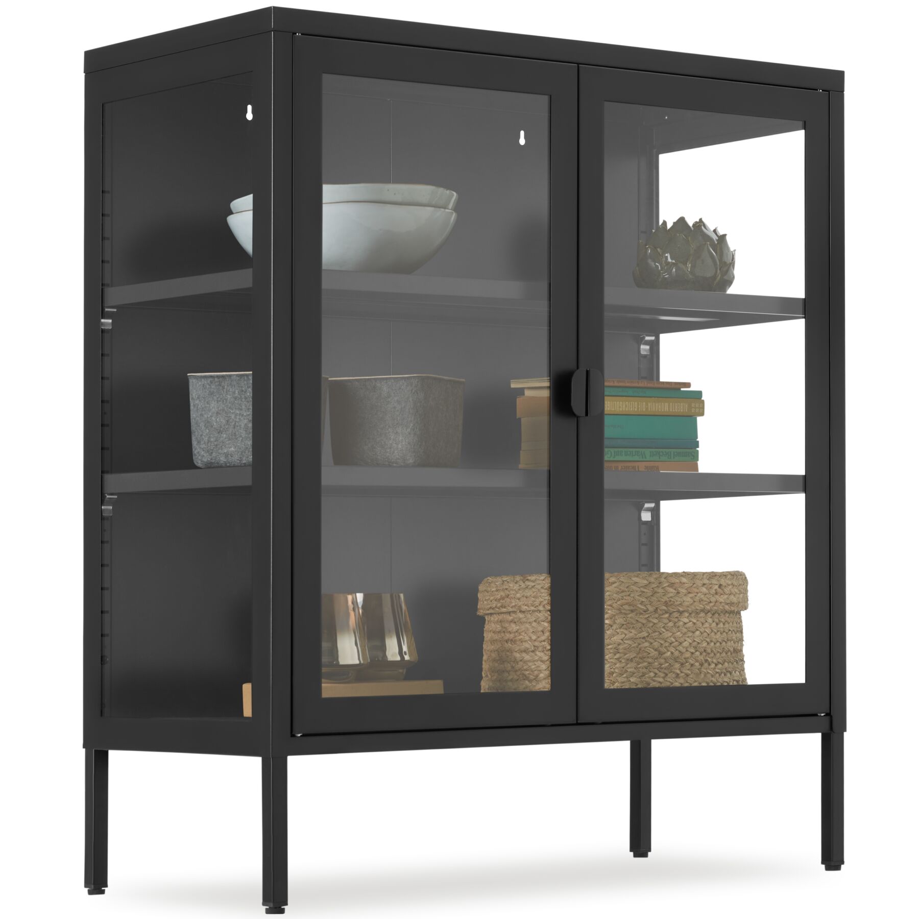 metal display case - black | tectake