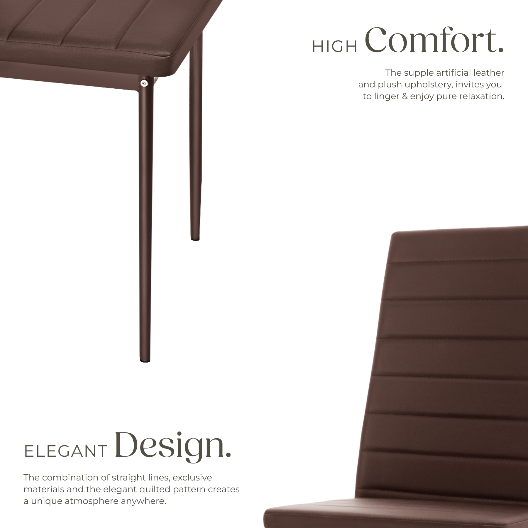 Dining Chair Set Kitchen Living Room Furniture Faux Leather Chairs Thick Padding - Picture 52 of 61