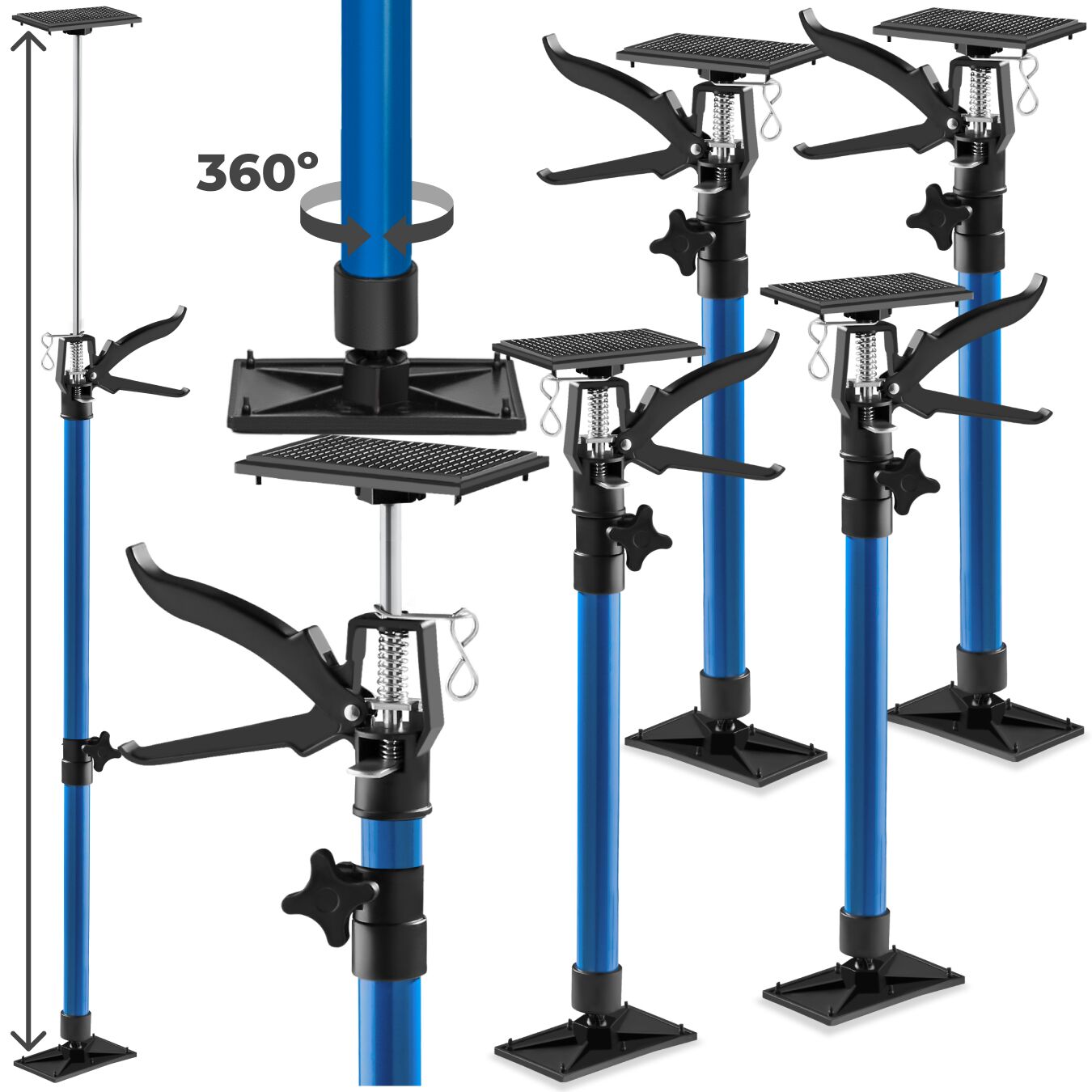 Door Frame Struts Set of 4 - stepless height adjustment, 51 - 115 cm - blue