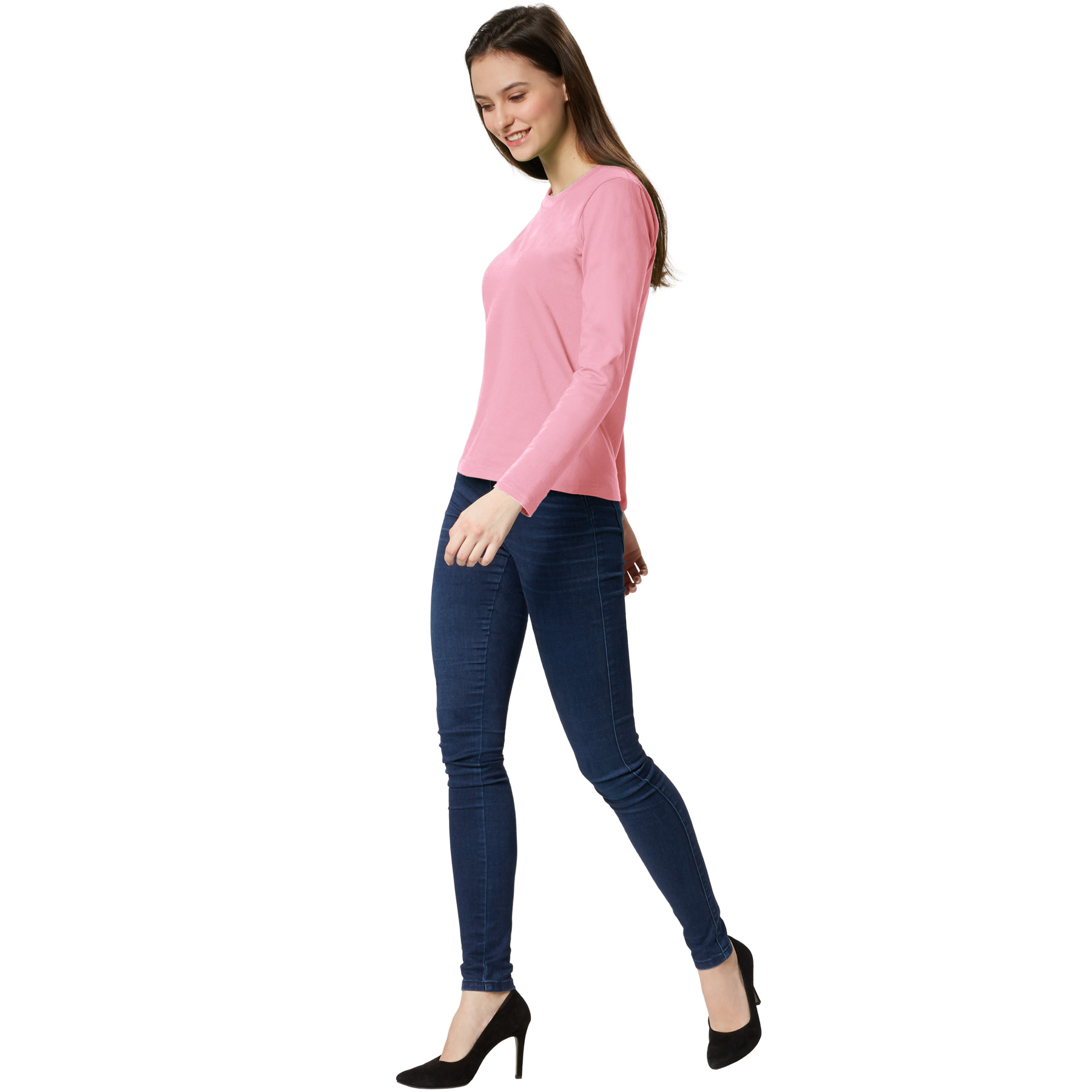 Damen Longsleeve lange Ärmel T Shirt Baumwolle Hose Sport Oberteil Basic Top neu