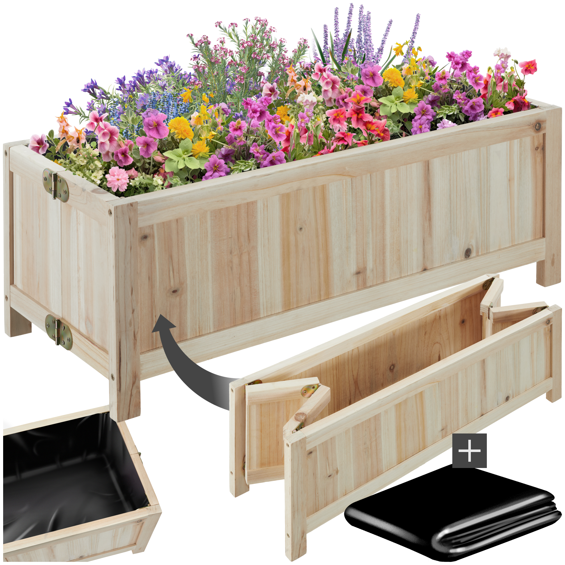 Carré potager BLOMSTER - marron | tectake