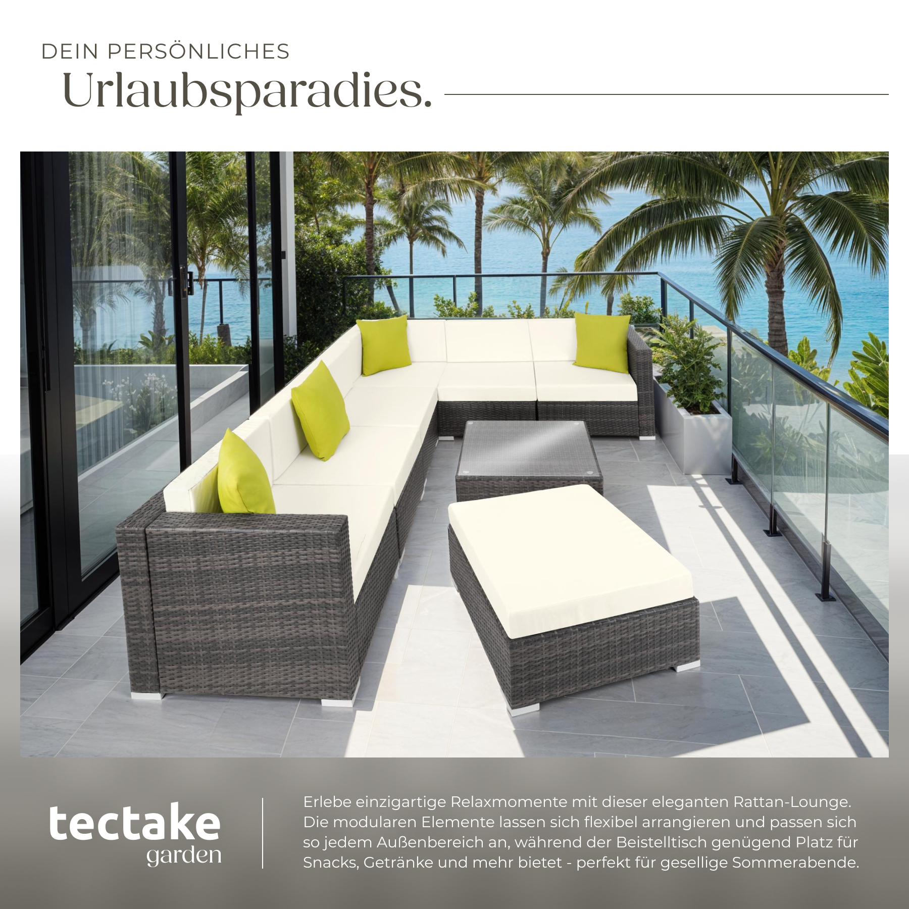Polyrattan Sitzgruppe Lounge Gartenmöbel Sitzgarnitur Rattanmöbel Sofa Tisch Set