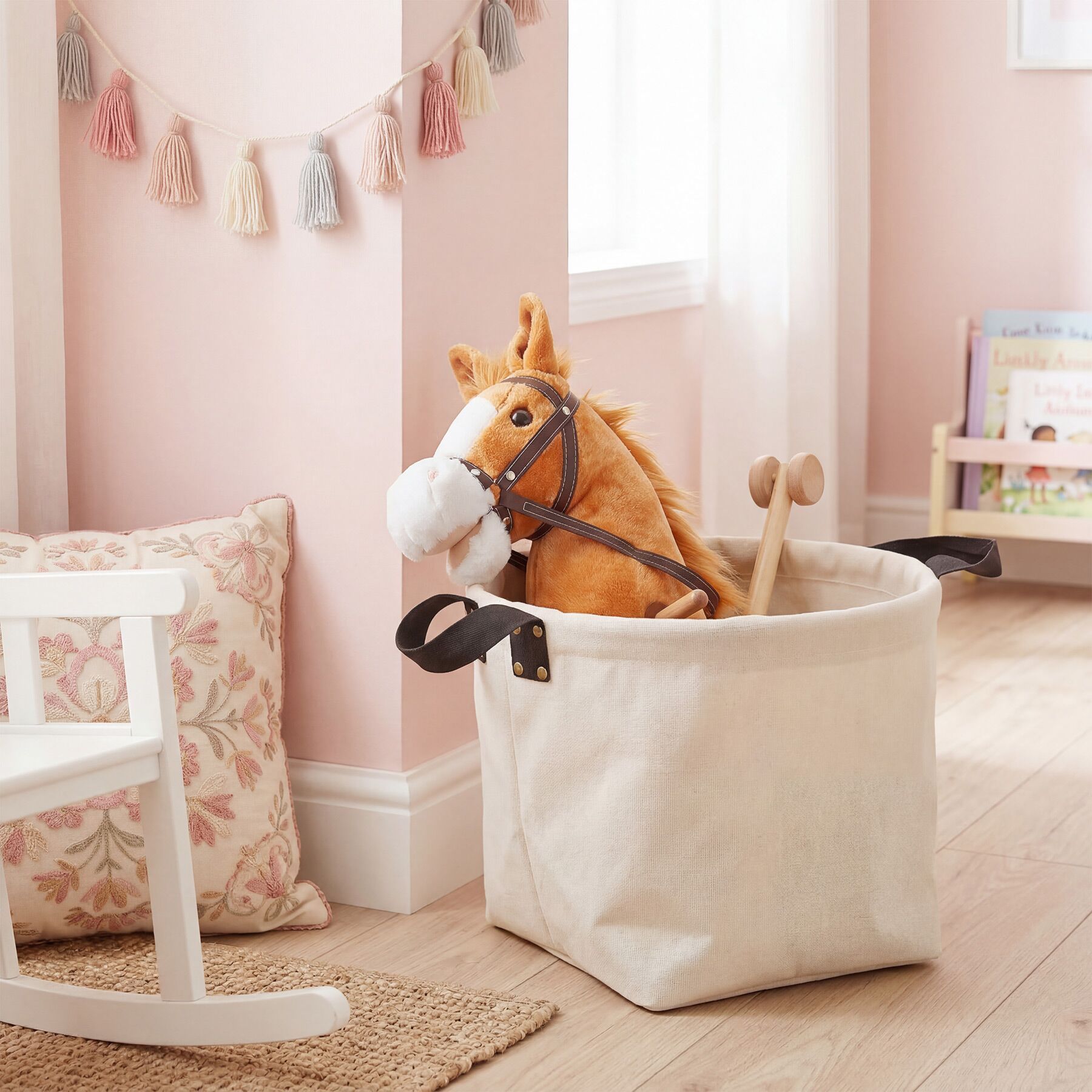 Hobby Horse Steckenpferd Holz Kinder Spielzeug Rollen Plüschkopf Handgriff - Produktbild 10