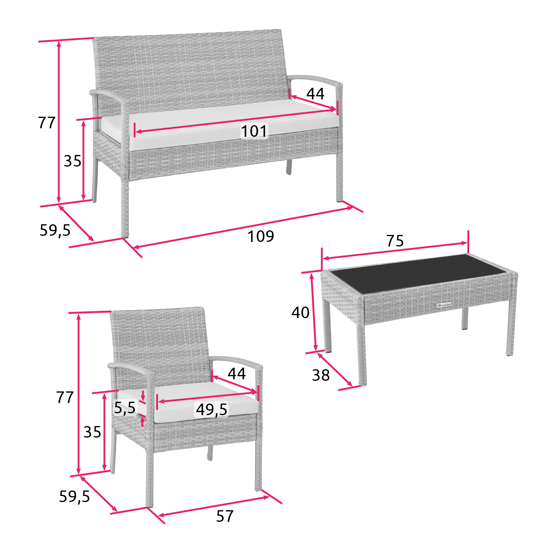 SET DI MOBILI RATTAN SINTETICO POLYRATTAN 2 POLTRONE DIVANO E TAVOLO GIARDINO nu - Foto 51 di 67