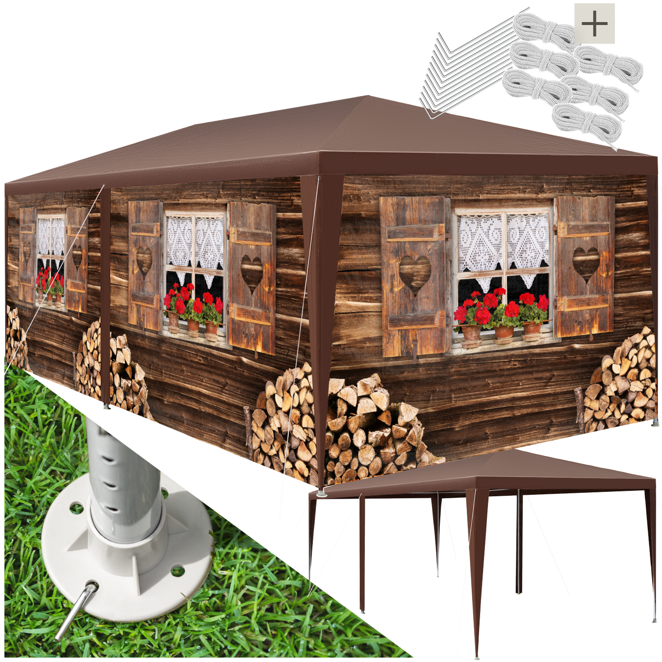 Paviljoen Almchalet met verwijderbare zijdelen - 6 m