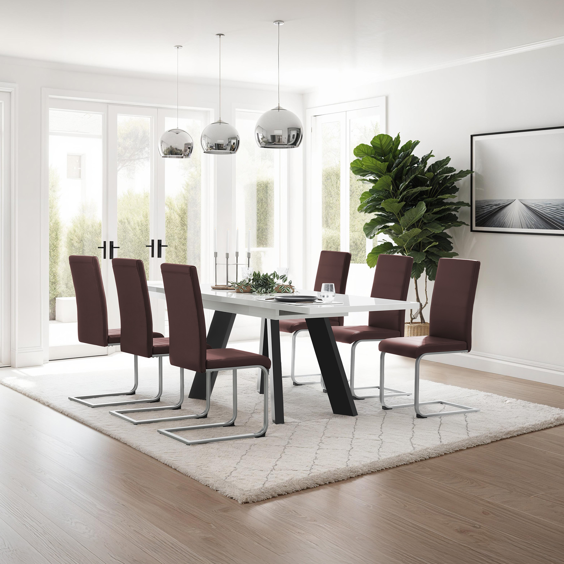 Dining Chairs Set Dinner Table Room Chair Group Breakfast Kitchen Upholstered - Picture 59 of 61