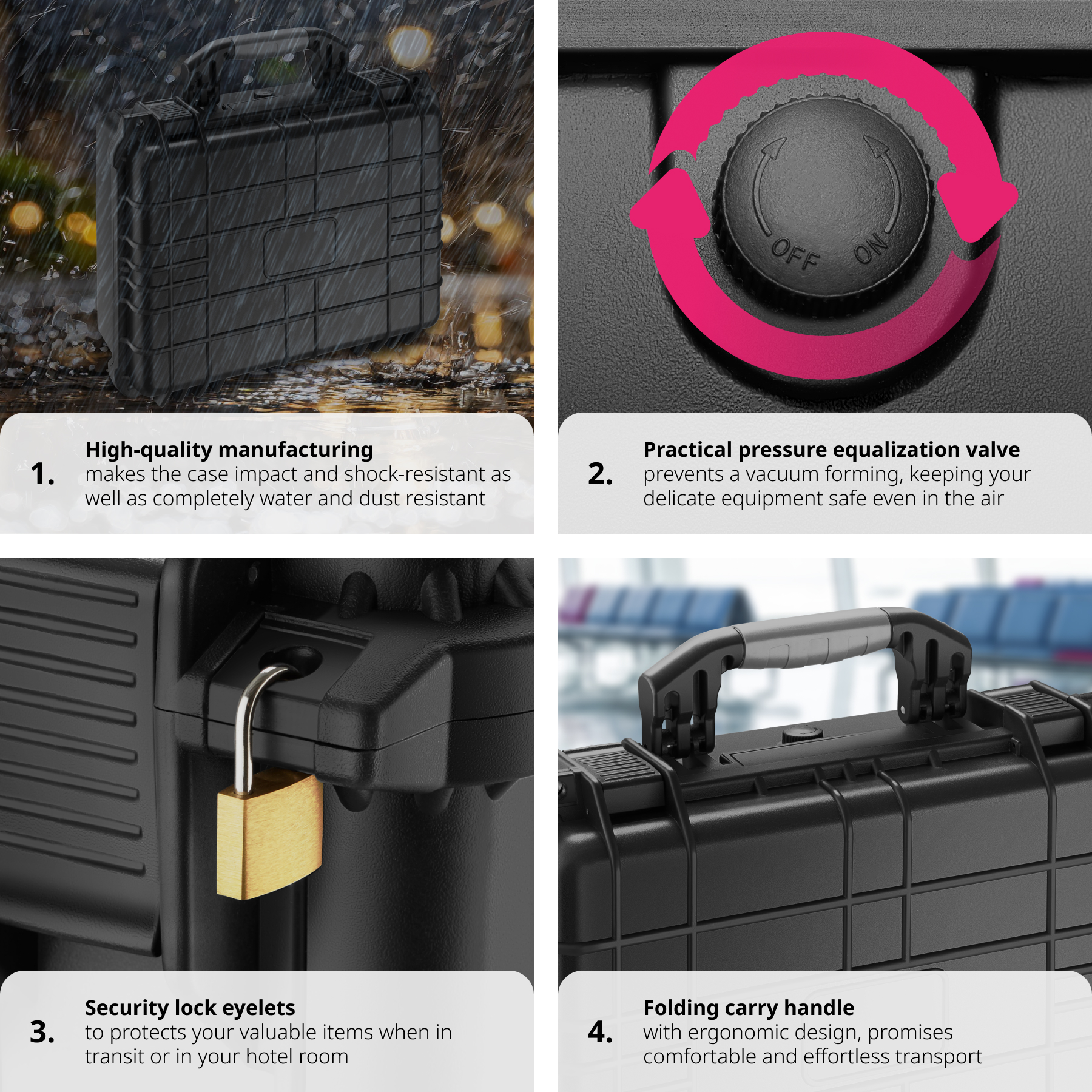 Camera Case Hard Shell Box Photography Travel Protective Waterproof Universal - Picture 28 of 37