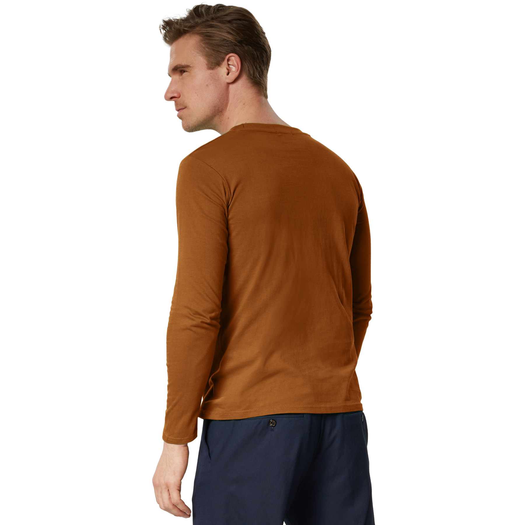 Longsleeve Herren Langarmshirt unifarben Sweatshirt Langarm T-Shirt Pullover neu