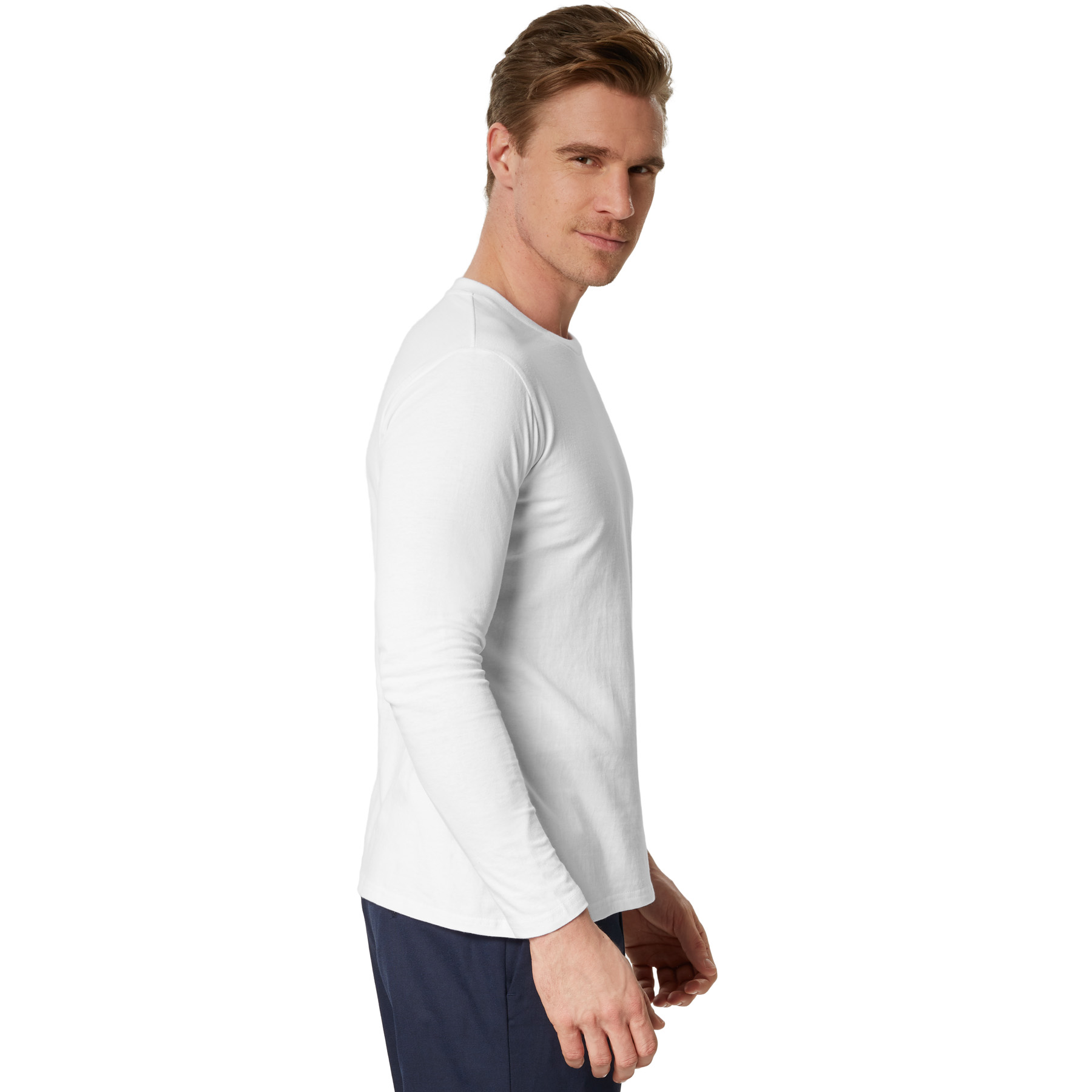 Camiseta de manga larga para hombre camiseta de manga larga lisa sudadera de manga larga suéter nuevo - Imagen 4 de 120