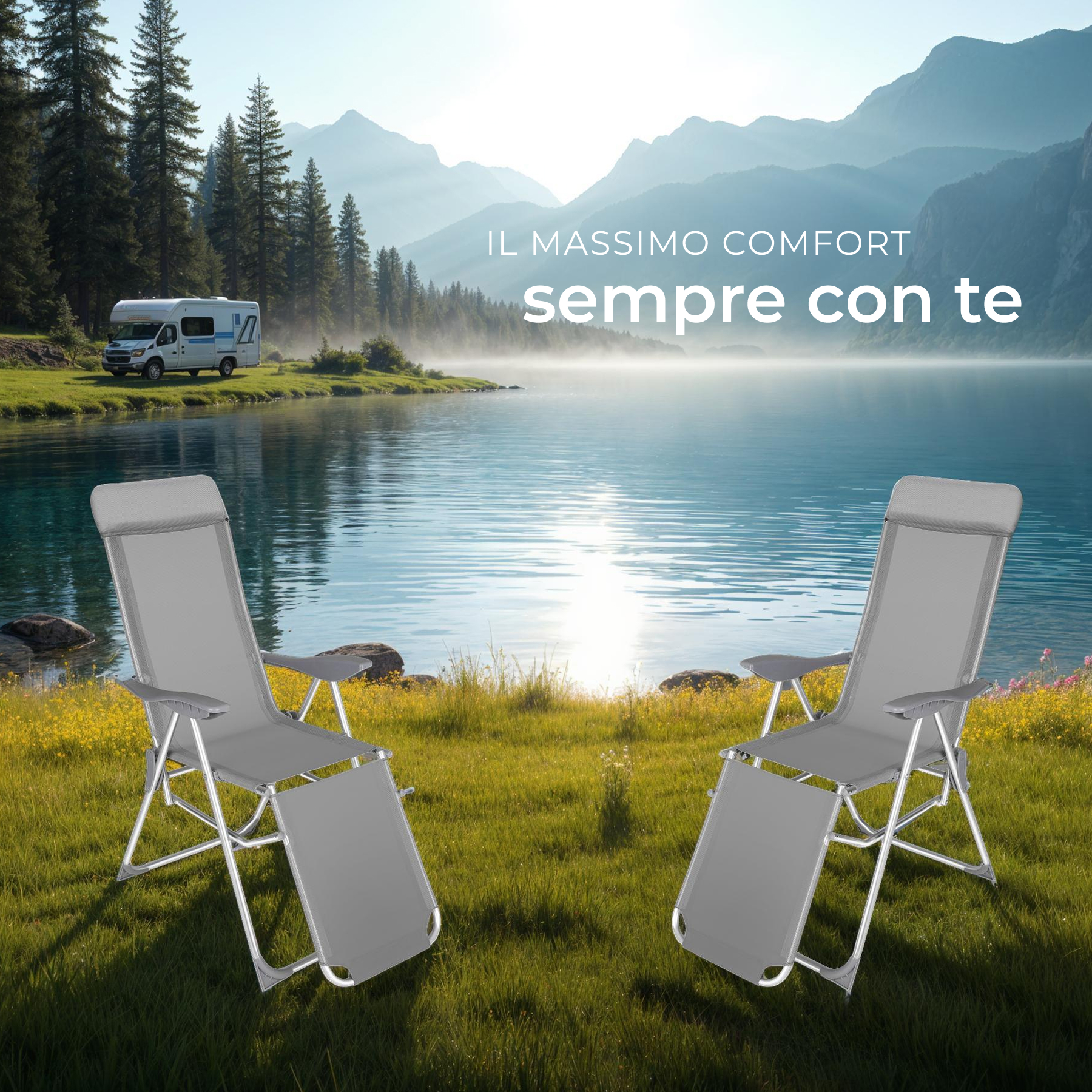 2 sedie in alluminio pieghevoli da giardino terrazza sedia campeggio sdraio - Foto 9 di 25