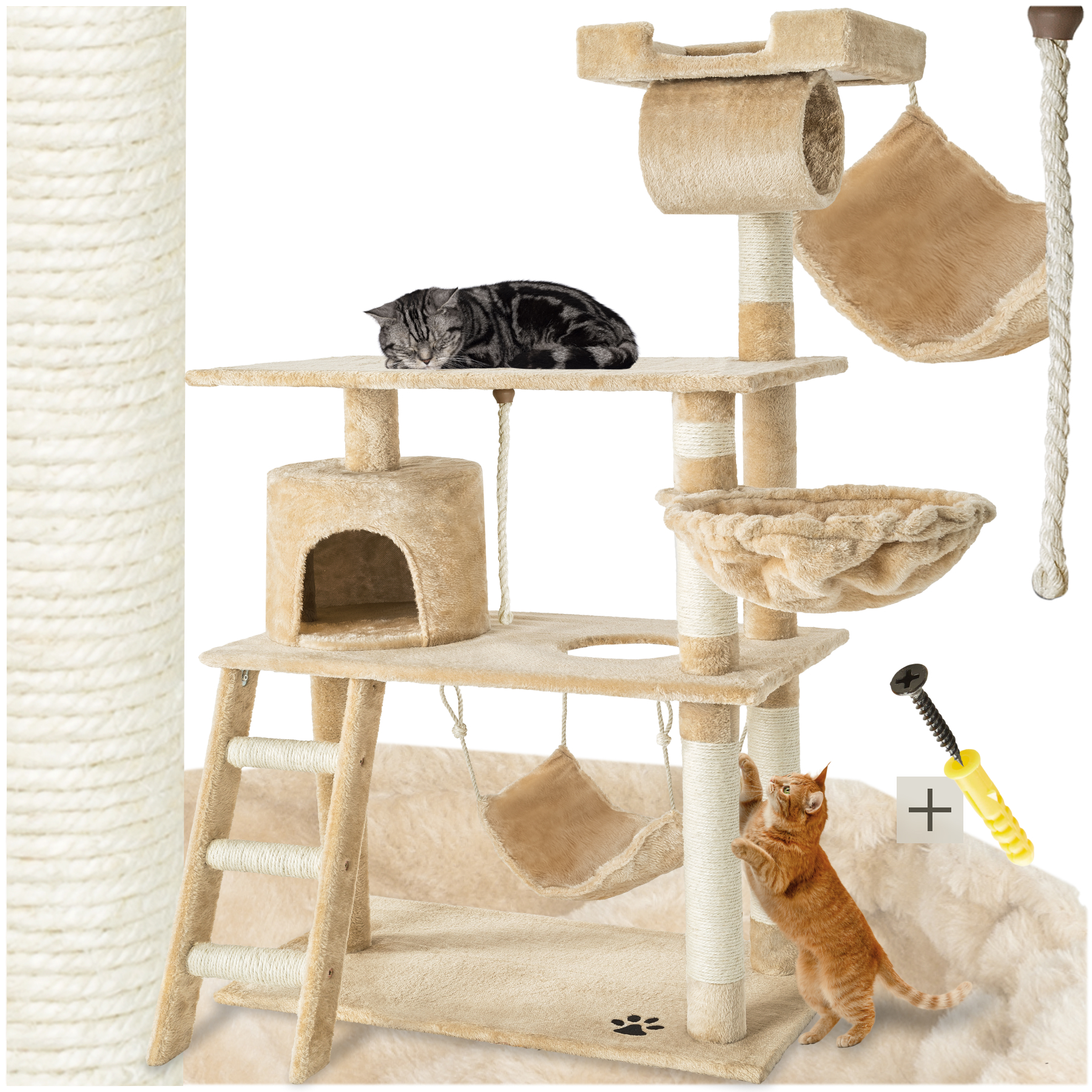 Arbre à chat MARCEL 141 cm - beige