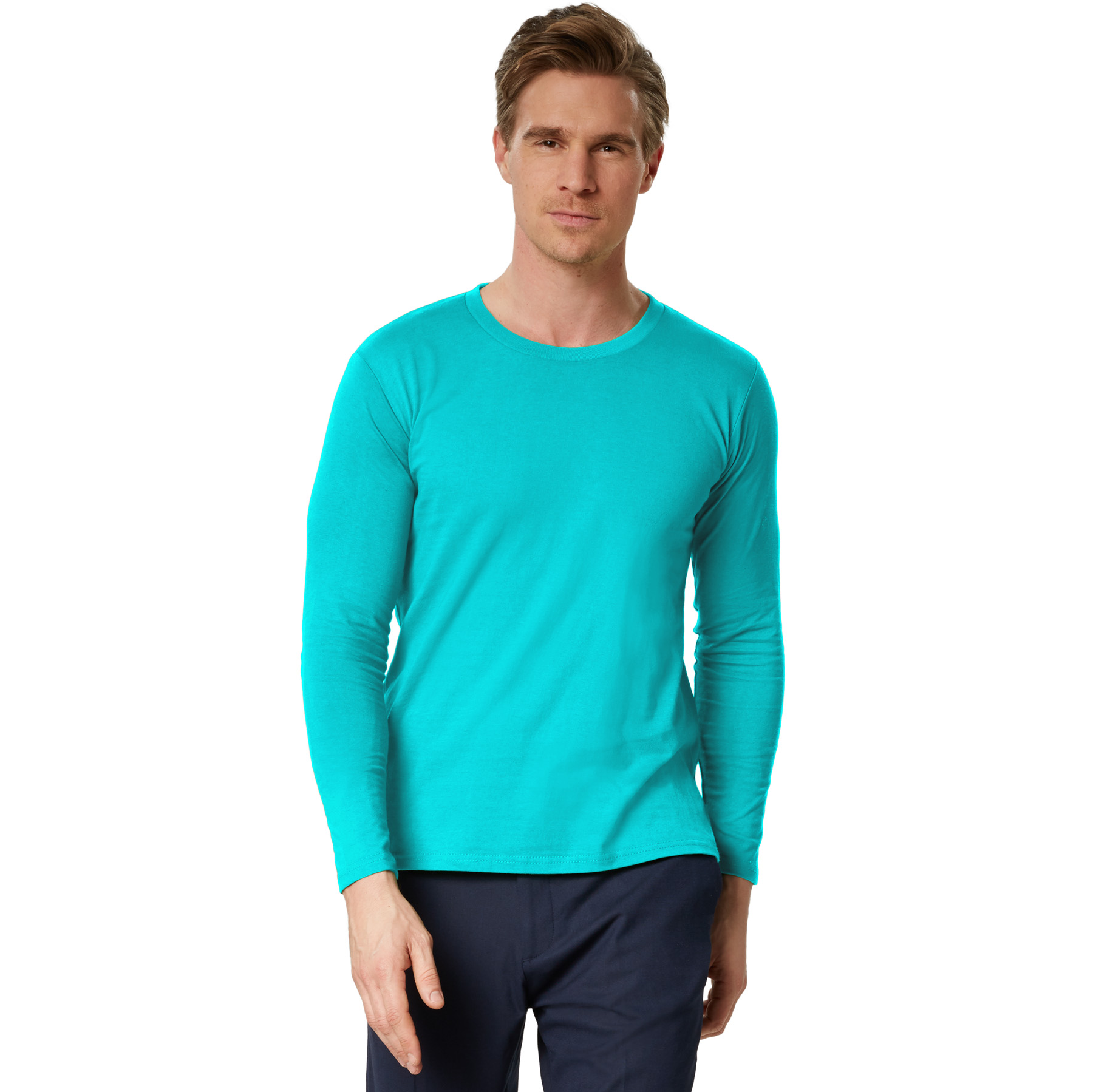 Camiseta de manga larga para hombre camiseta de manga larga lisa sudadera de manga larga suéter nuevo - Imagen 80 de 120