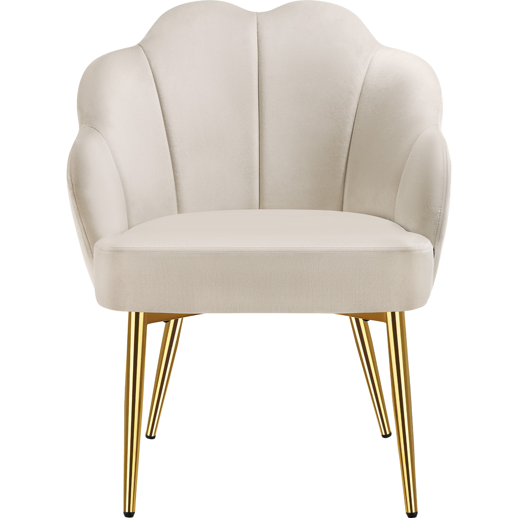 Thumbnail - Cocktailsessel Hellen, gepolstert mit Samtbezug - creme/gold, 2er Set