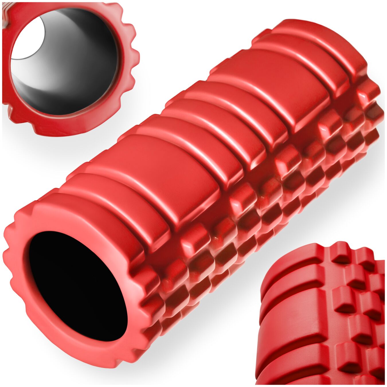 Foam Roller with Textured Surface for Therapy Treatment, 335 x 145 mm - red, per piece | tectake