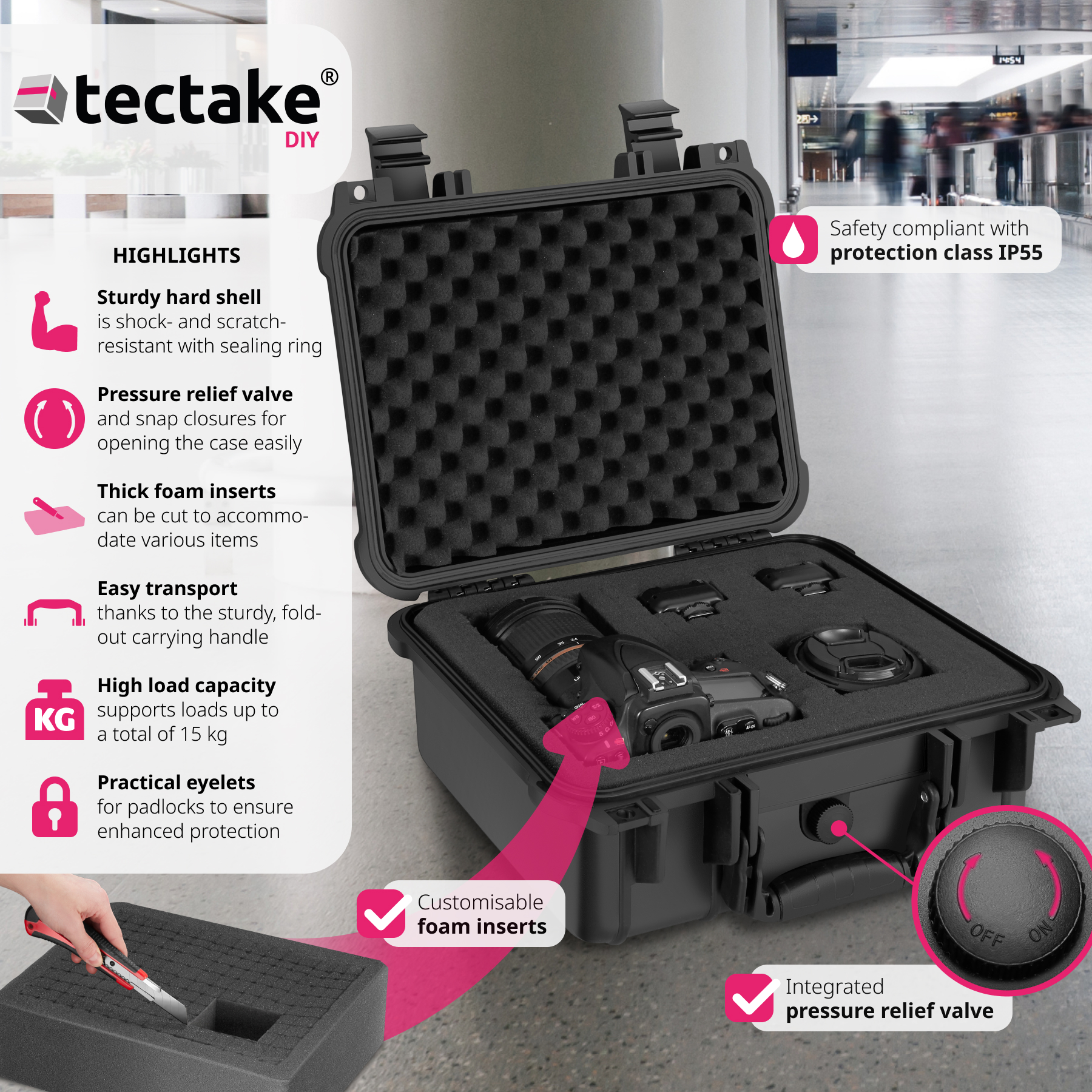 Camera Case Hard Shell Box Photography Travel Protective Waterproof Universal - Picture 15 of 37